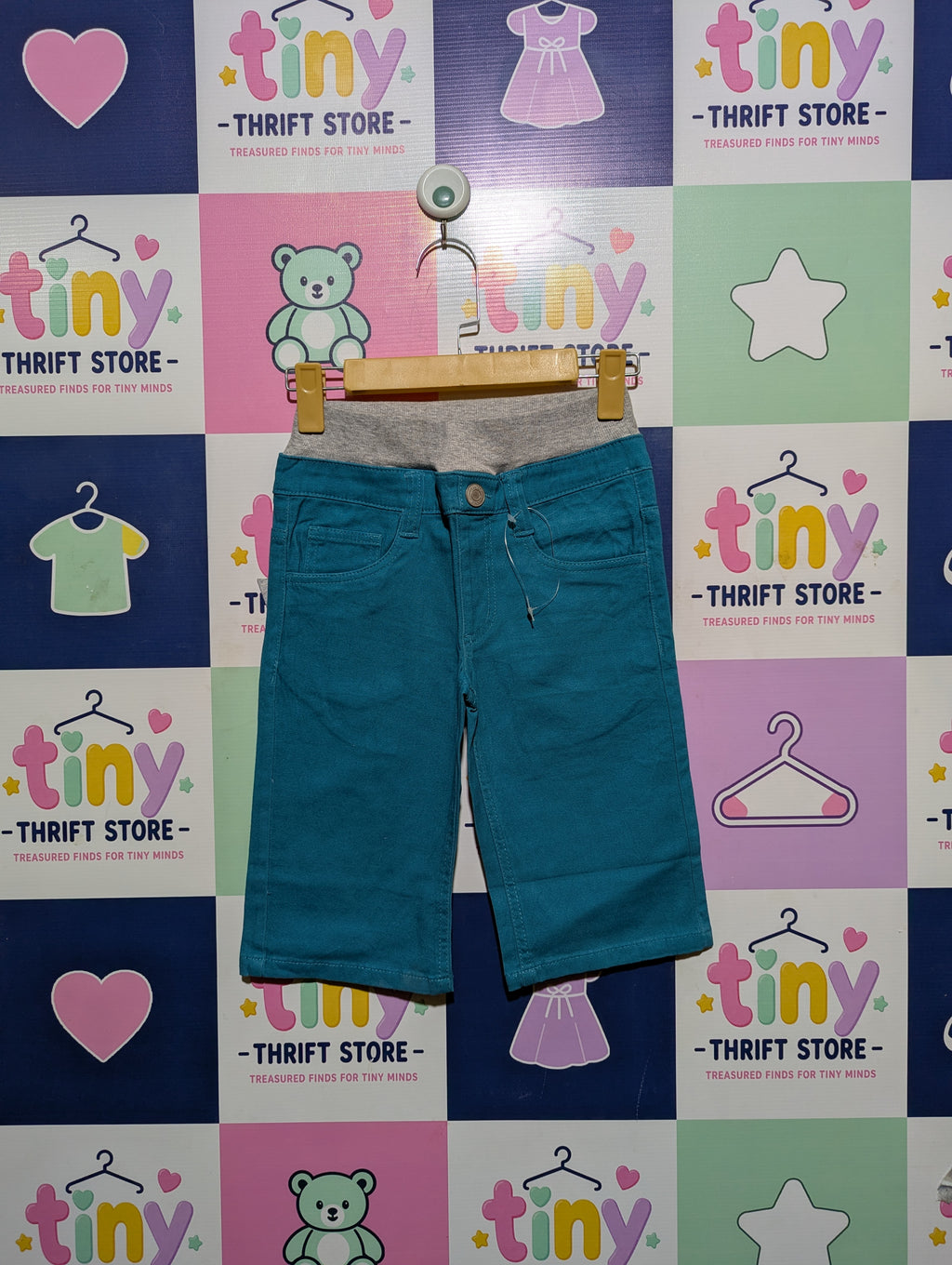 Boys Teal Blue Comfortable Pull-On Shorts - Size 140 Estimated Age 9-10 Years AB2