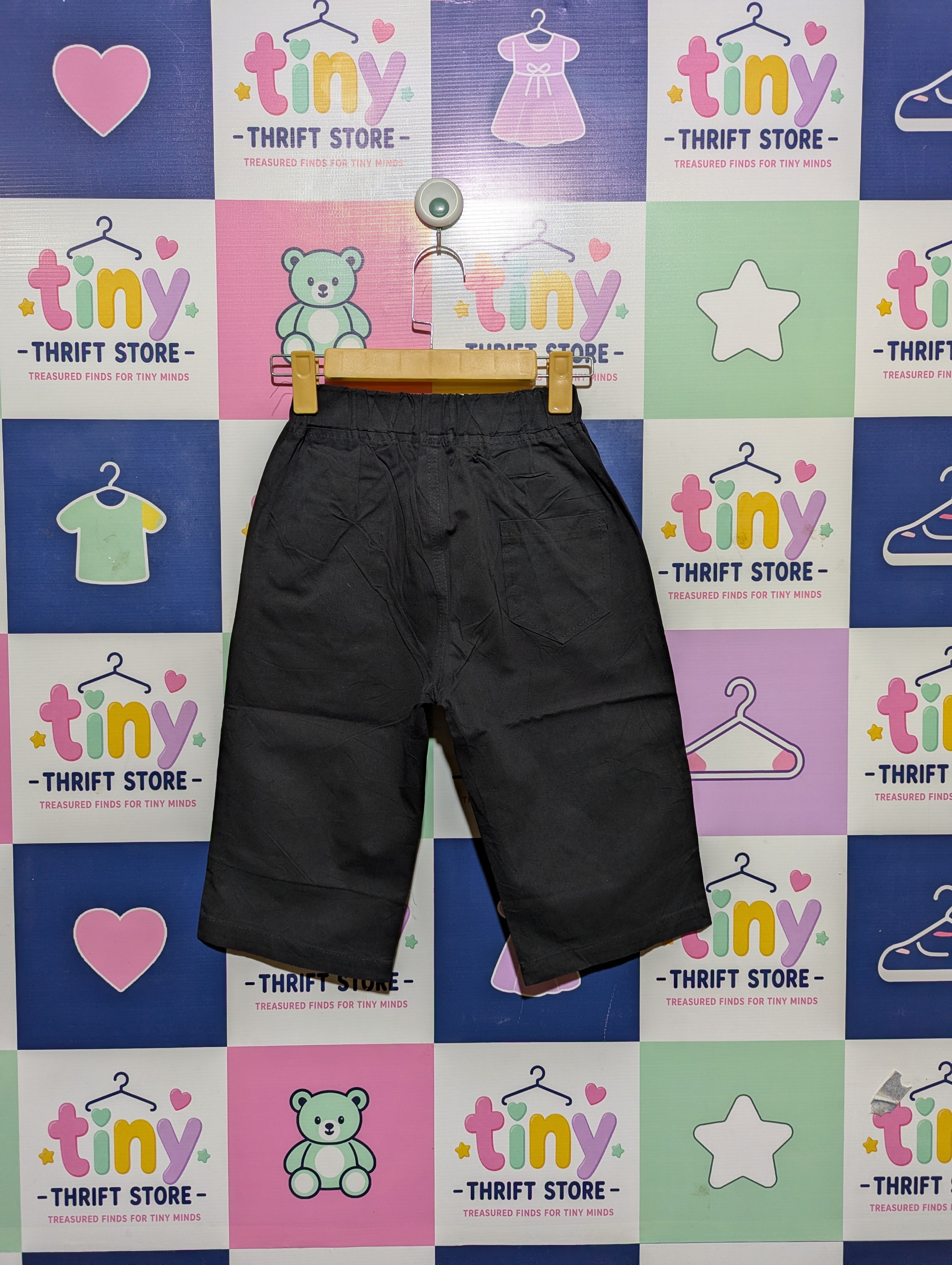 Boys Solid Black Minimalist Pull-On Shorts - Size 140 Estimated Age 9-10 Years AB2