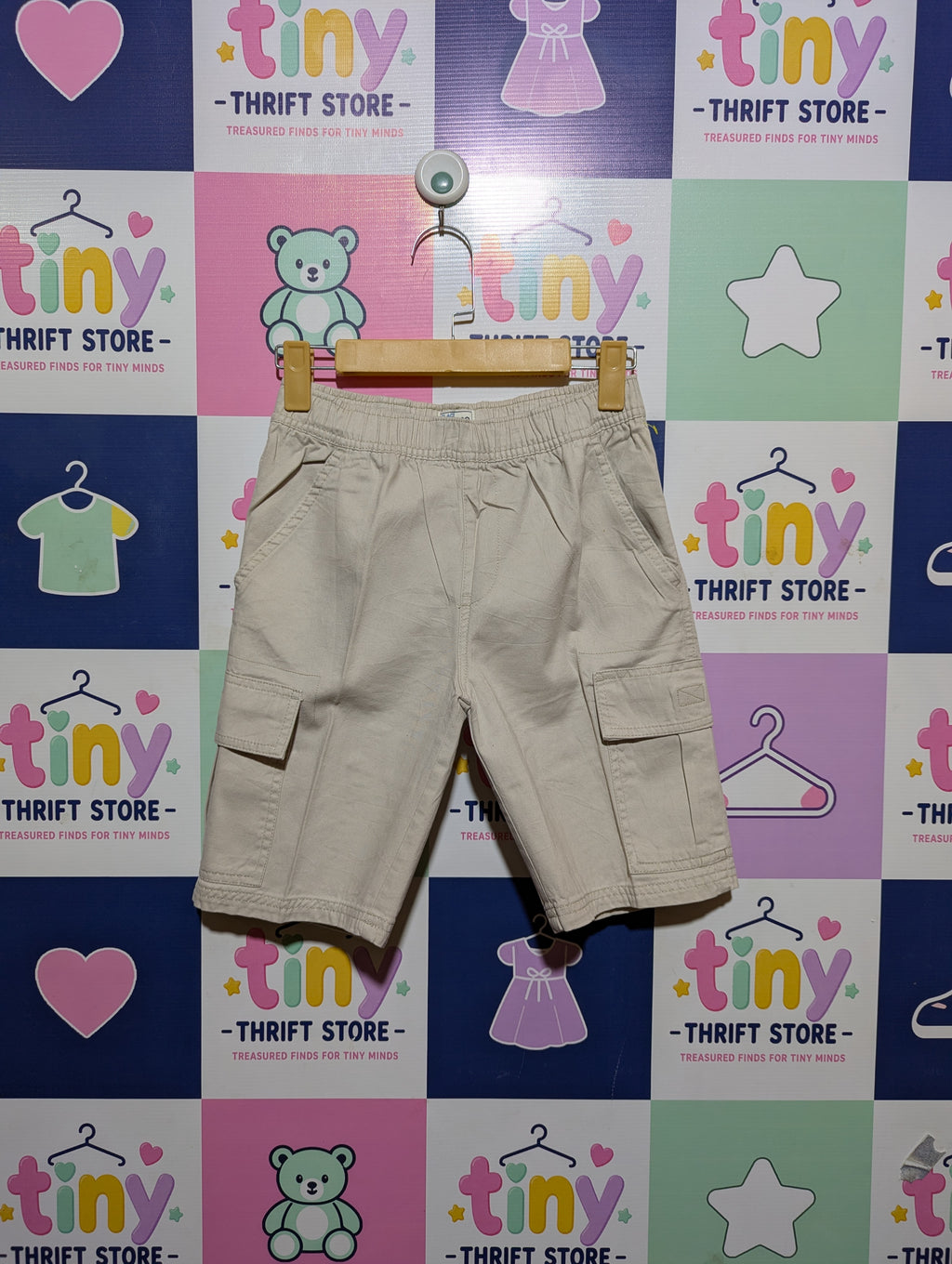 The Children's Place Boys Khaki Cargo Shorts - Size 10 Estimated Age 9-10 Years AB2