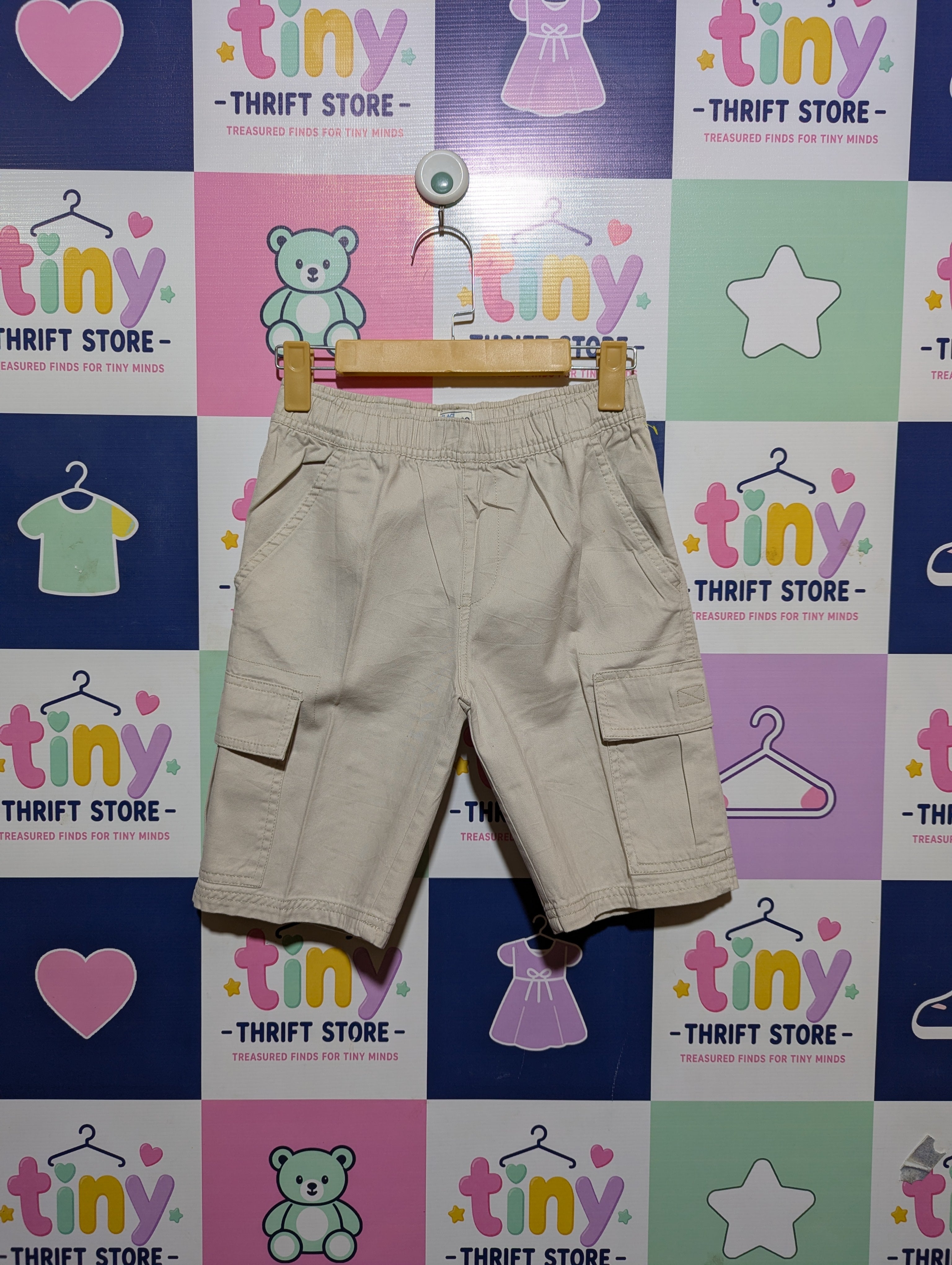 The Children's Place Boys Khaki Cargo Shorts - Size 10 Estimated Age 9-10 Years AB2