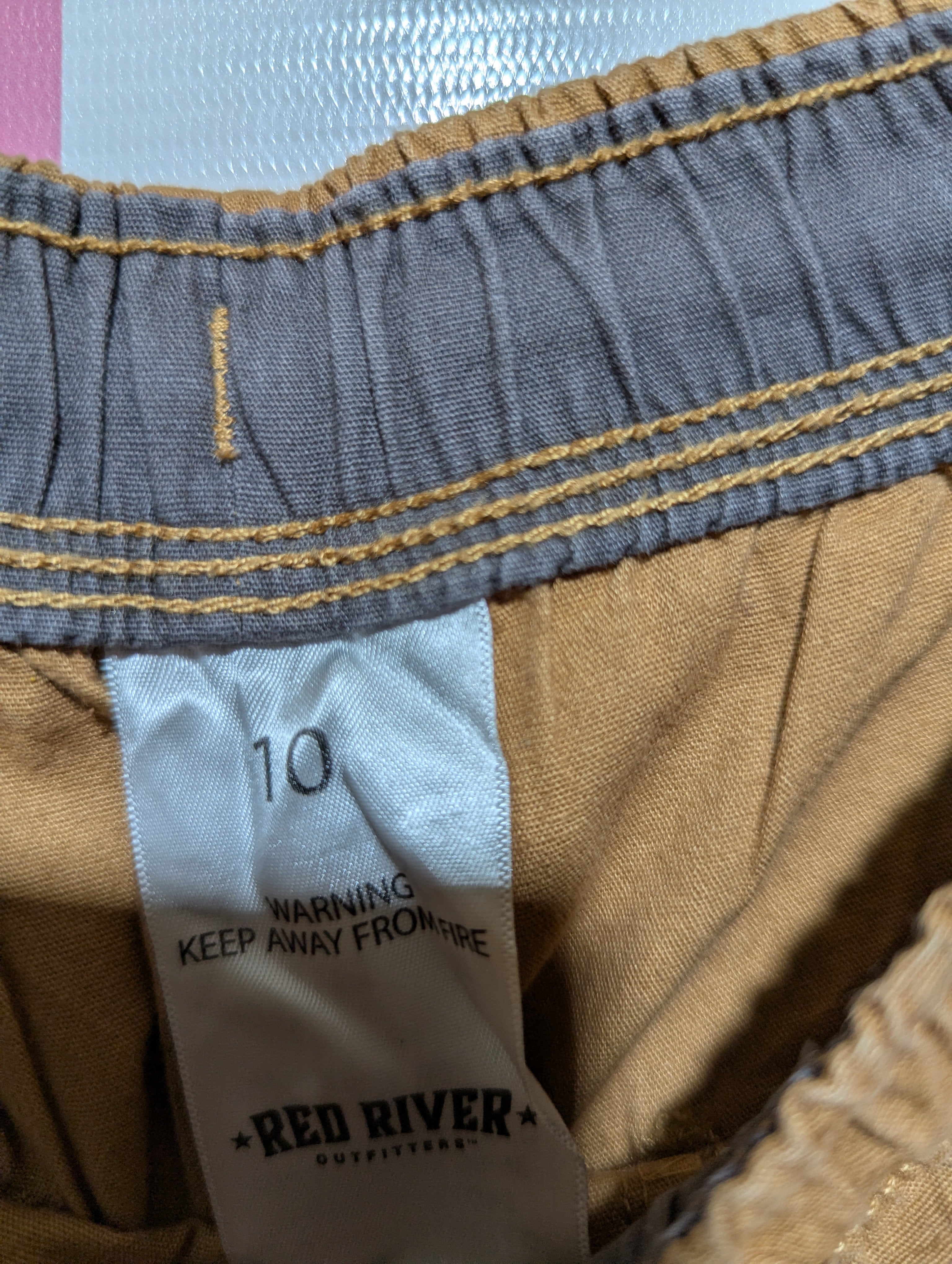 Red River Outfitters Boys Khaki Casual Summer Shorts - Size 10 Estimated Age 9-10 Years AB2