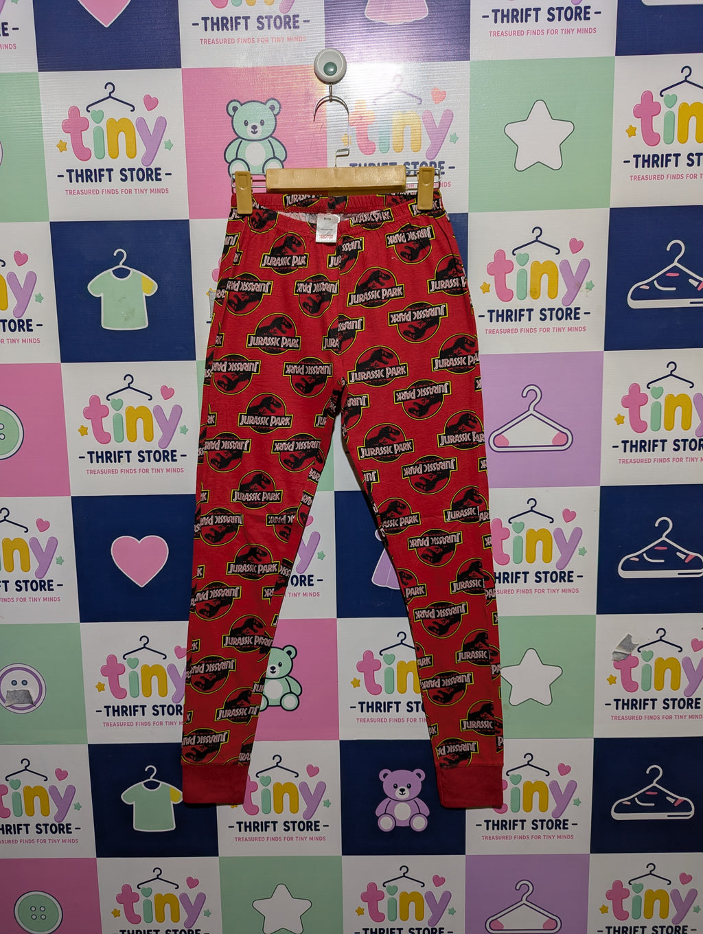 Jurassic Park Boys Red Graphic Loungewear Joggers - Size 8-10 Estimated Age 8-10 Years AB2