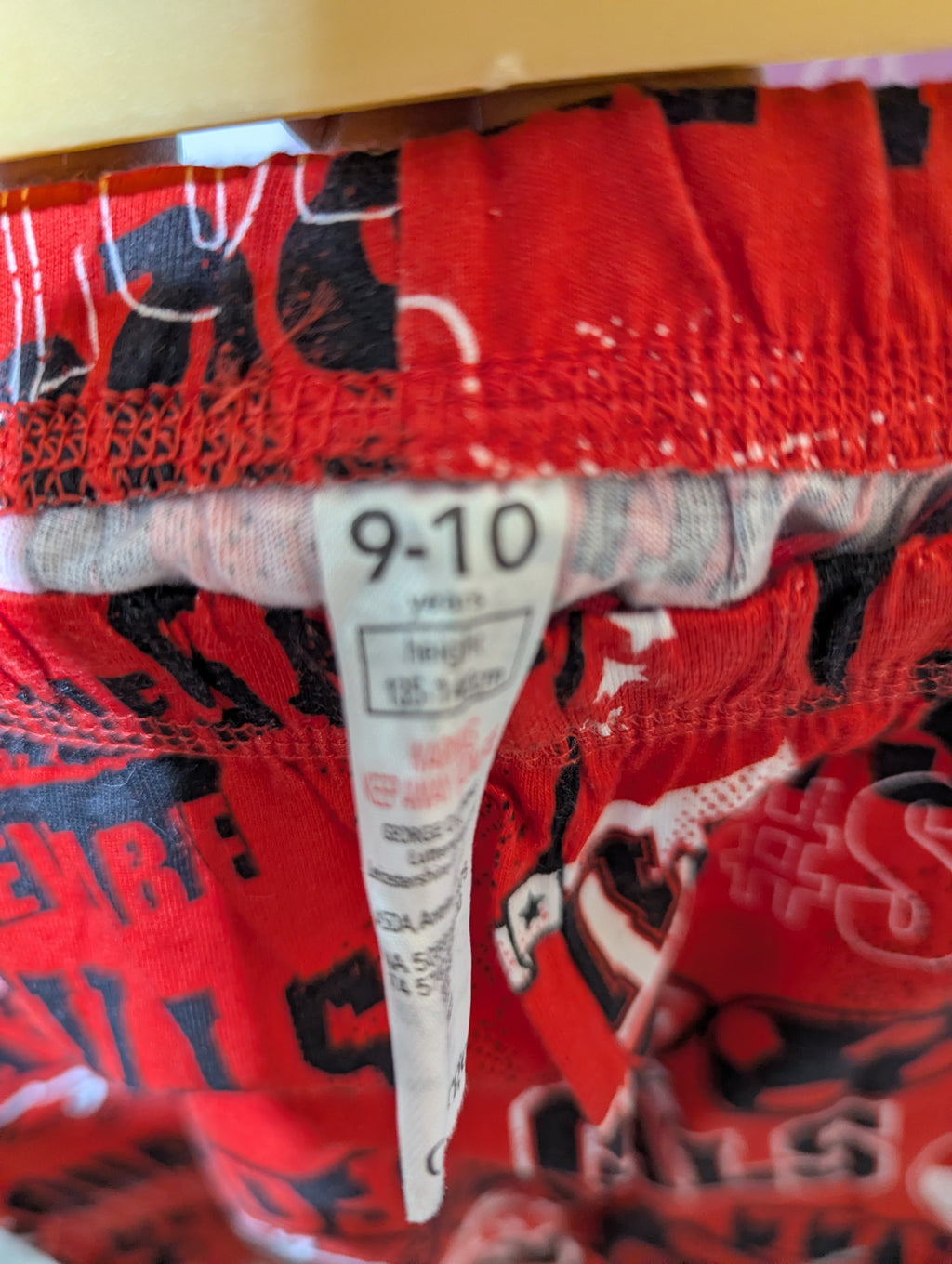 George Boys Red Football Graphic Loungewear Joggers - Size 9-10 Estimated Age 9-10 Years AB2
