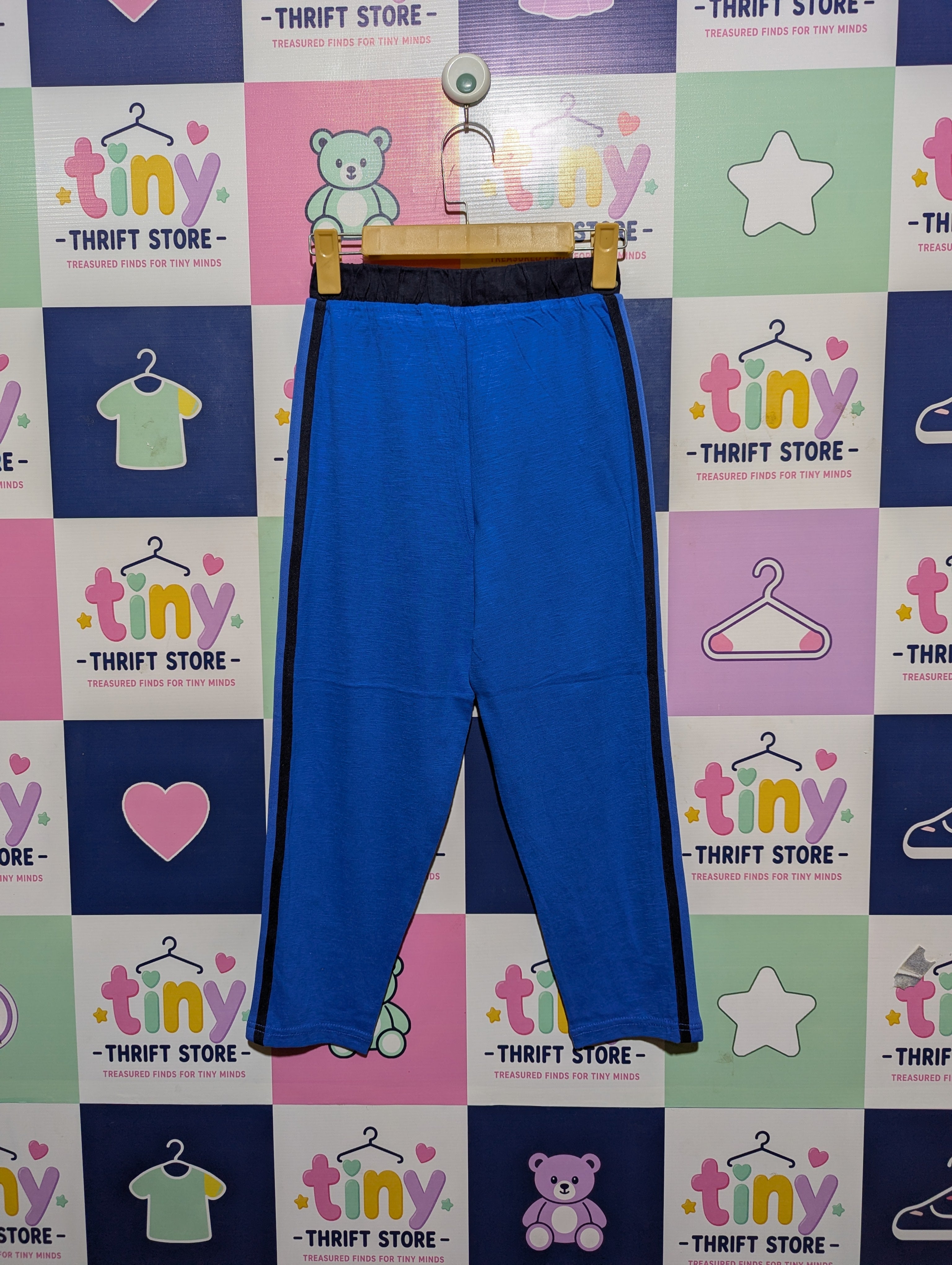 Next Boys Blue Casual Joggers with Side Stripe - Size 10 Years Estimated Age 10 Years AB2