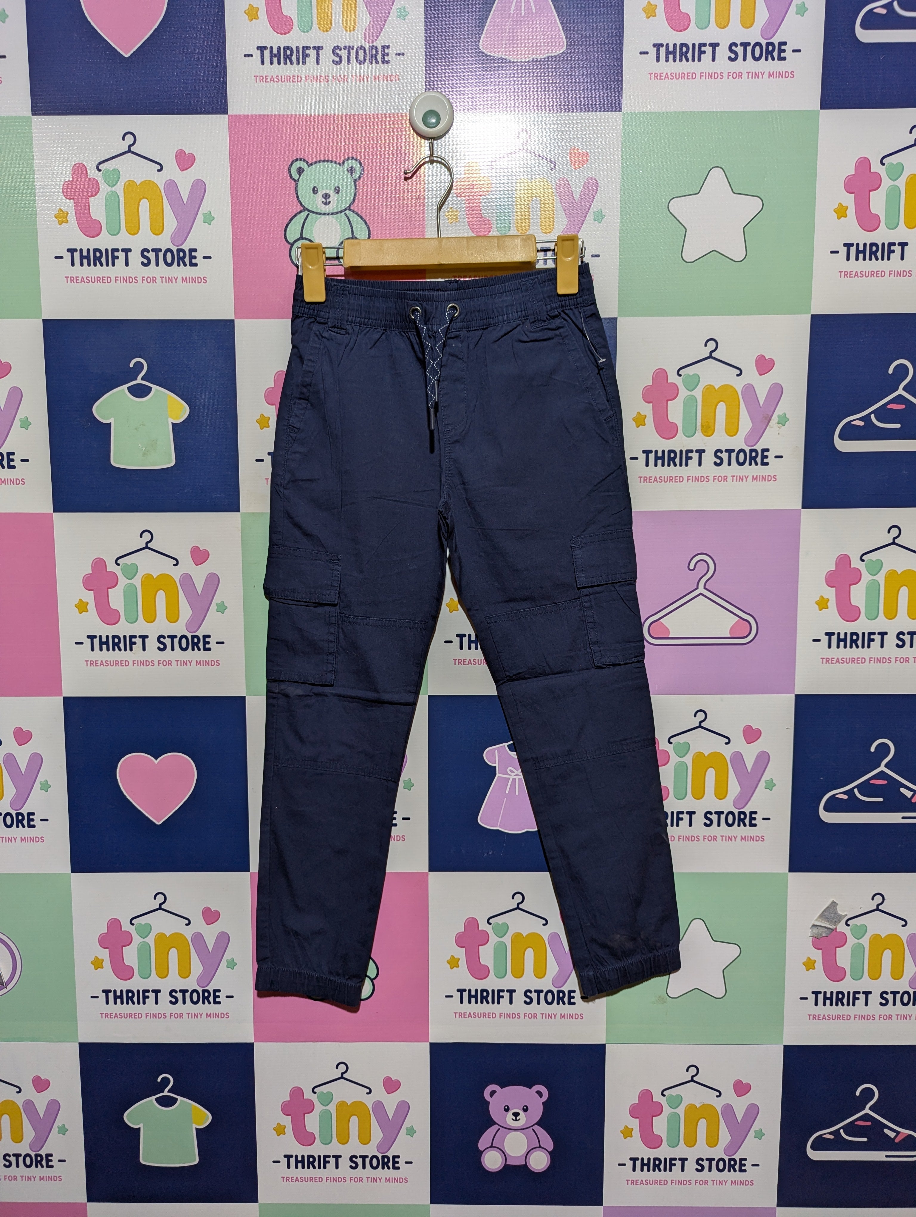 C&A Boys Navy Blue Cargo Joggers - Size 9Y Estimated Age 9 Years AB2