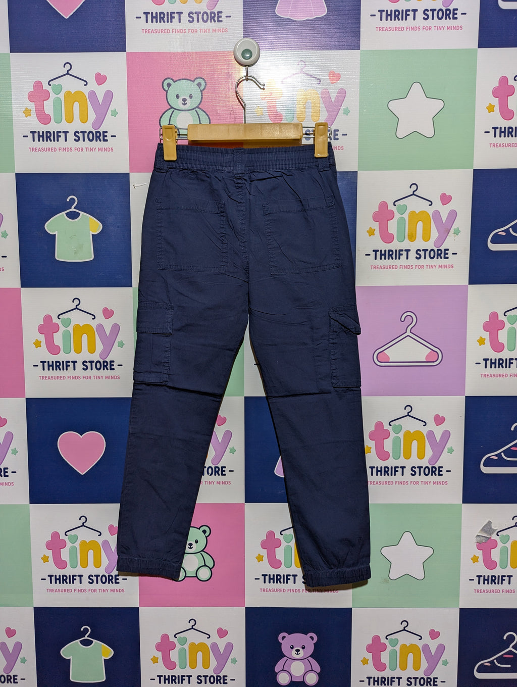 C&A Boys Navy Blue Cargo Joggers - Size 9Y Estimated Age 9 Years AB2