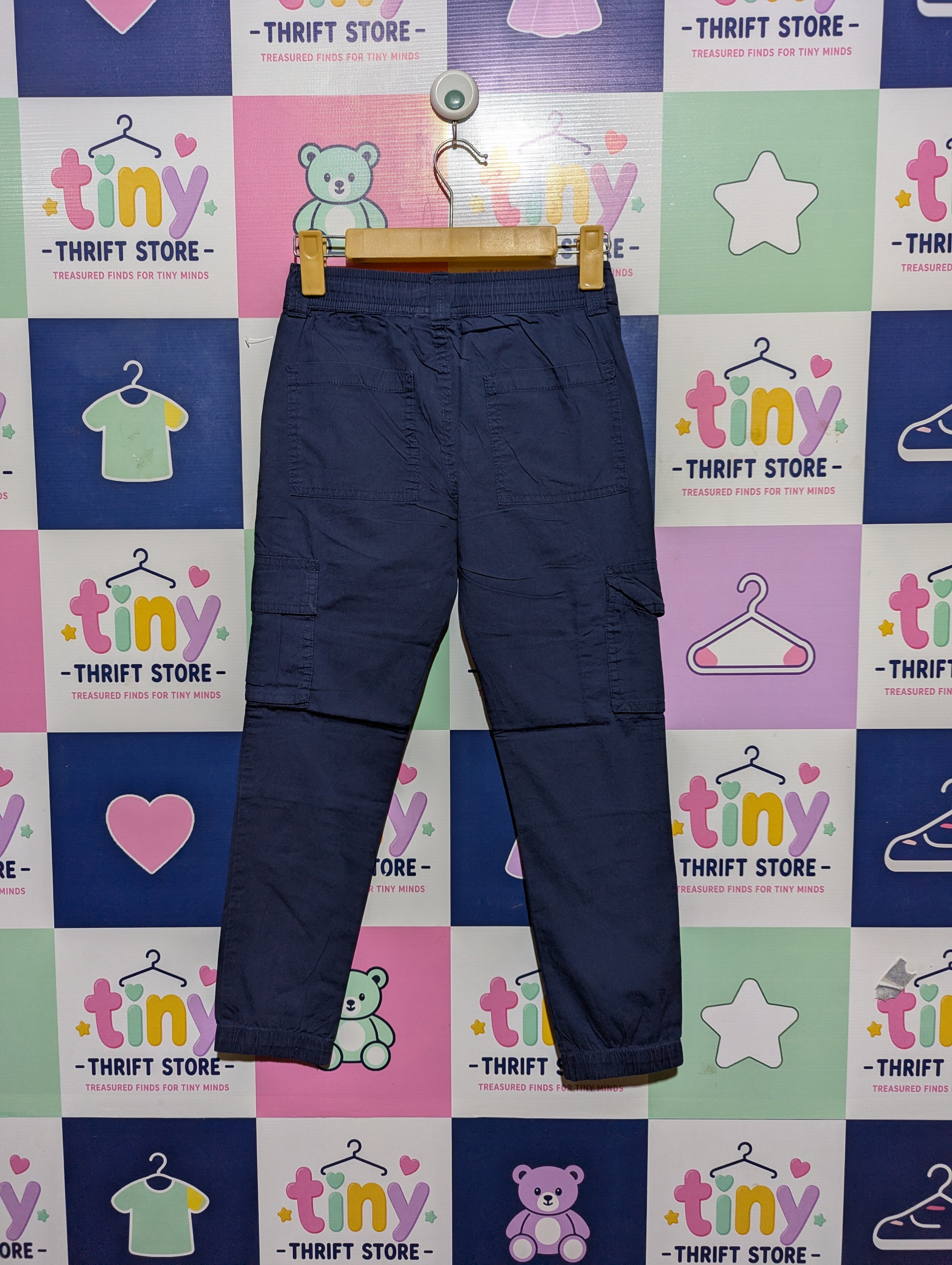 C&A Boys Navy Blue Cargo Joggers - Size 9Y Estimated Age 9 Years AB2