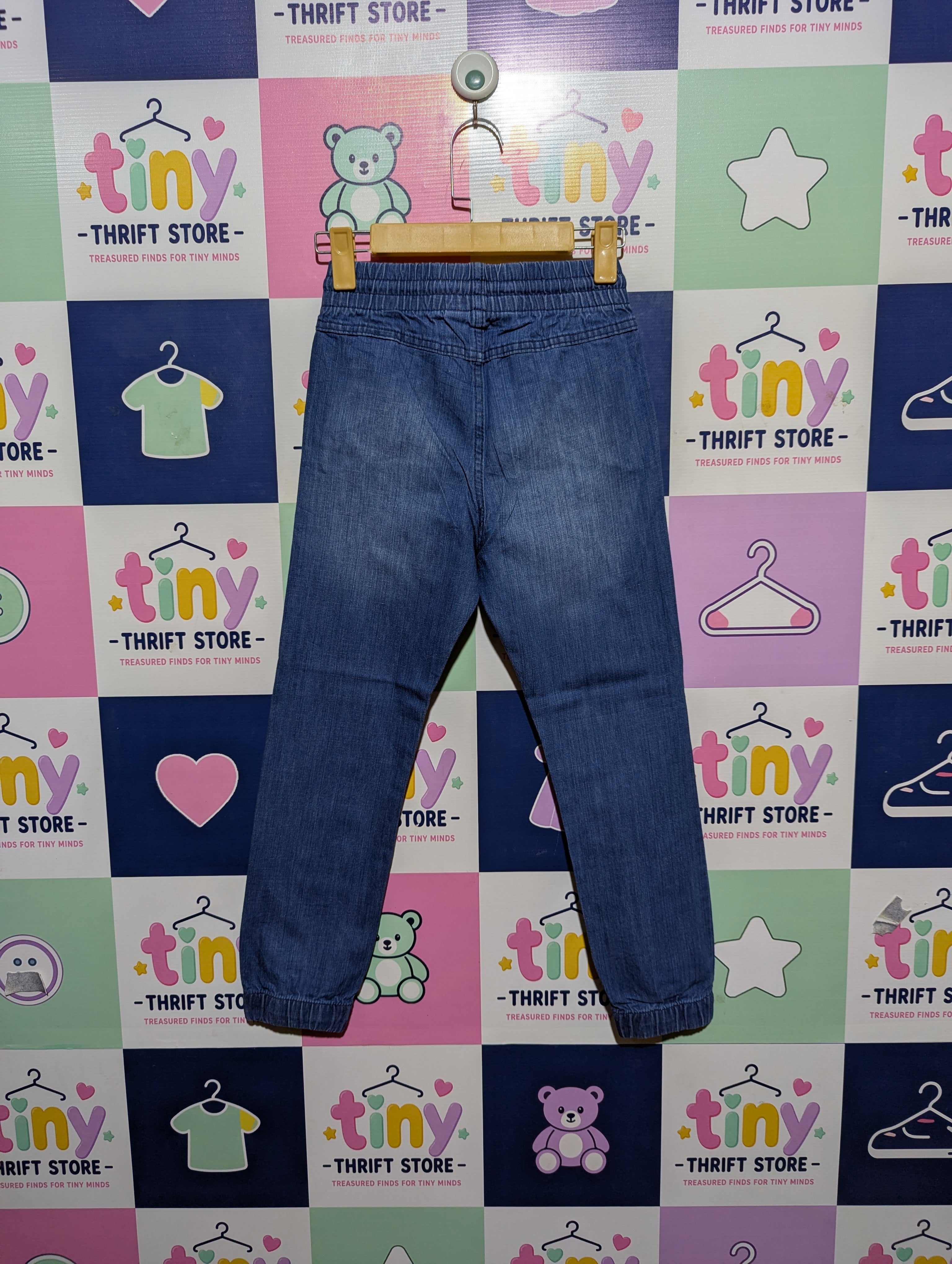 H&M Boys Denim Jogger Pants - Size 134 Estimated Age 8-9 Years AB2