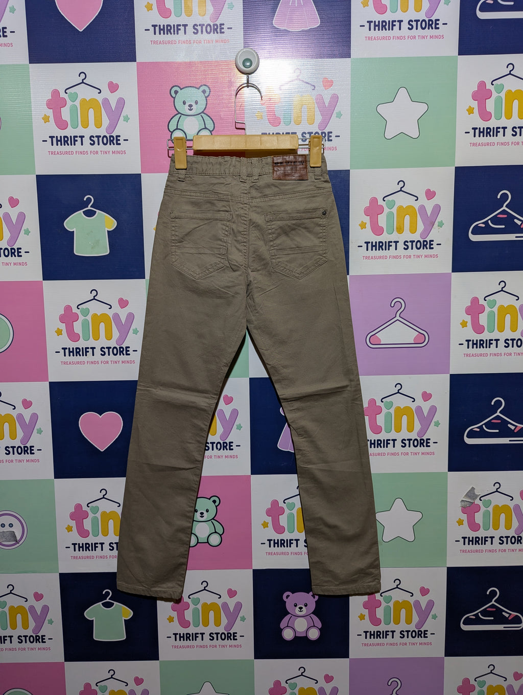 Review For Teens Boys Slim Fit Khaki Trousers - Size 146 Estimated Age 10-11 Years AB2