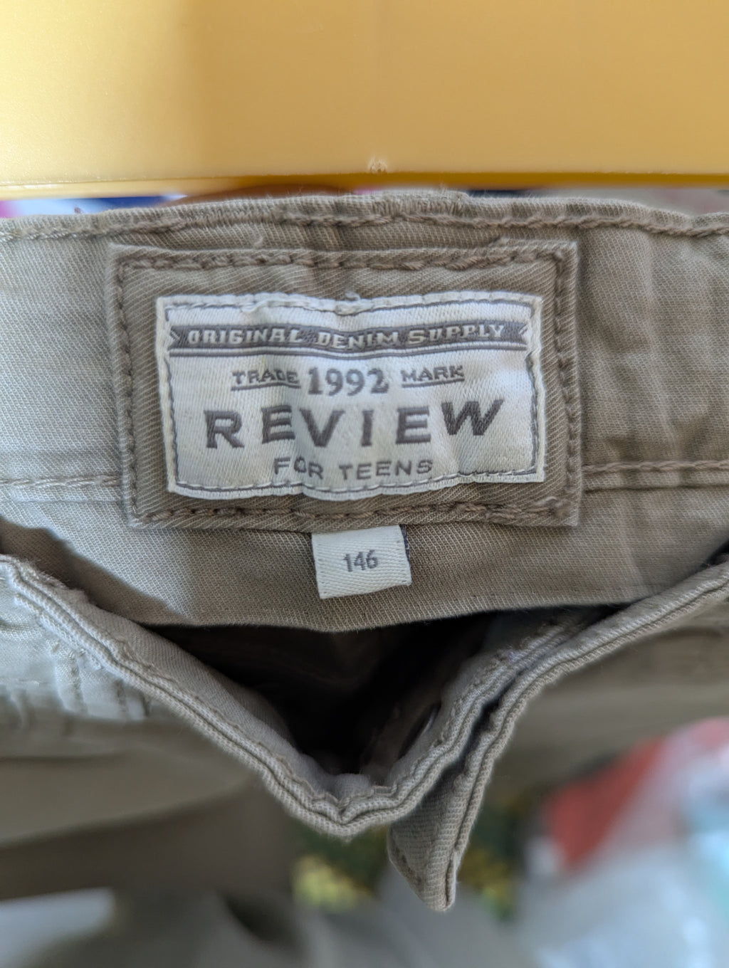 Review For Teens Boys Slim Fit Khaki Trousers - Size 146 Estimated Age 10-11 Years AB2