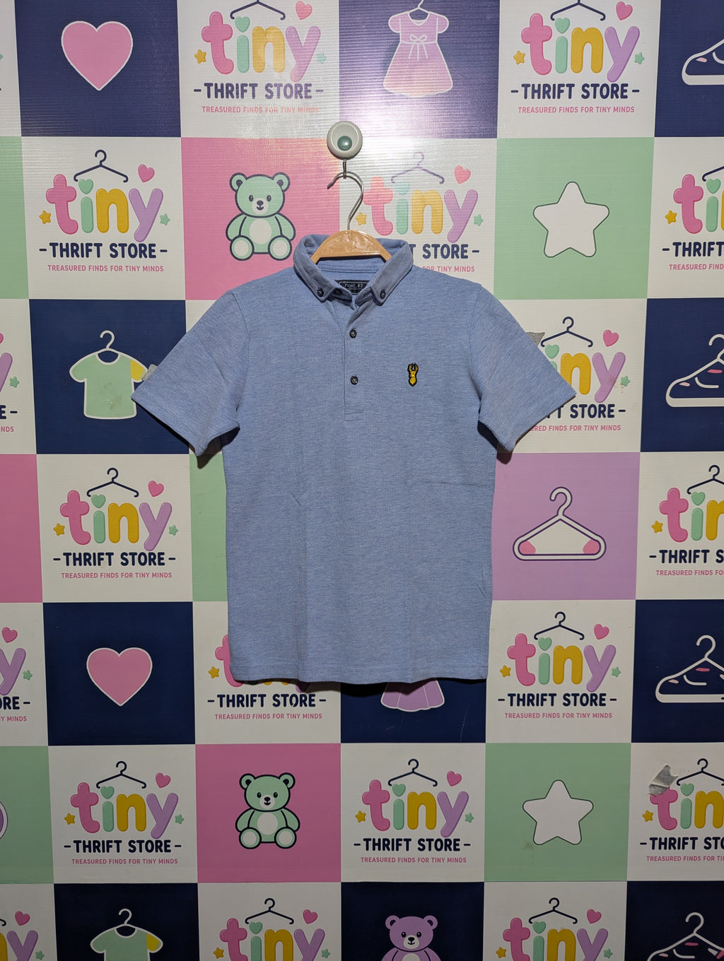 Next Boys Light Blue Polo Shirt - Size Estimated Age 6-7 Years AB2