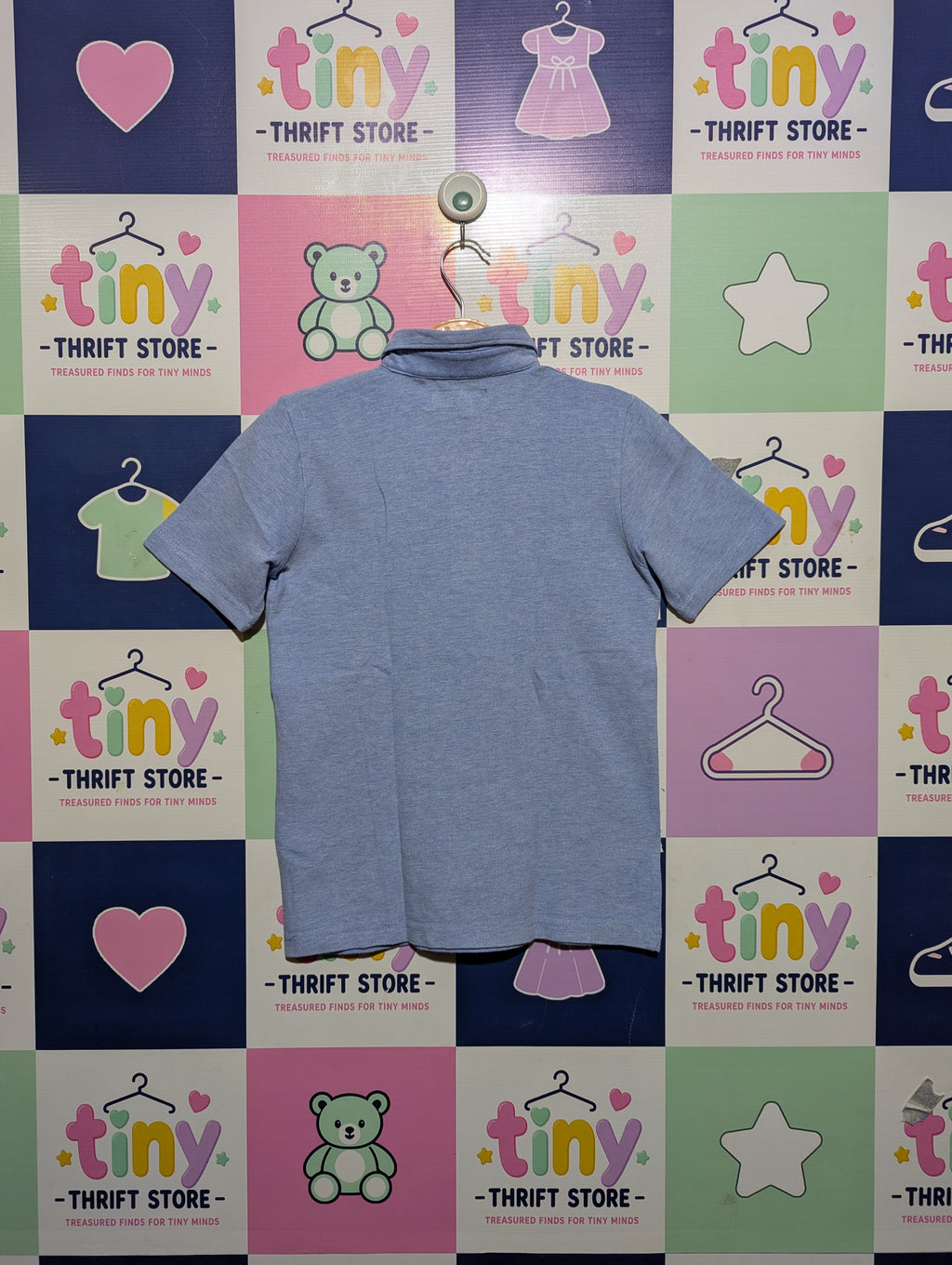 Next Boys Light Blue Polo Shirt - Size Estimated Age 6-7 Years AB2
