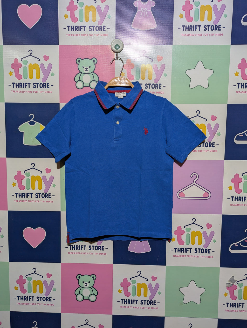 U.S. Polo Assn. Boys Blue Short Sleeve Polo Shirt - Size Estimated Age 10 Years AB2