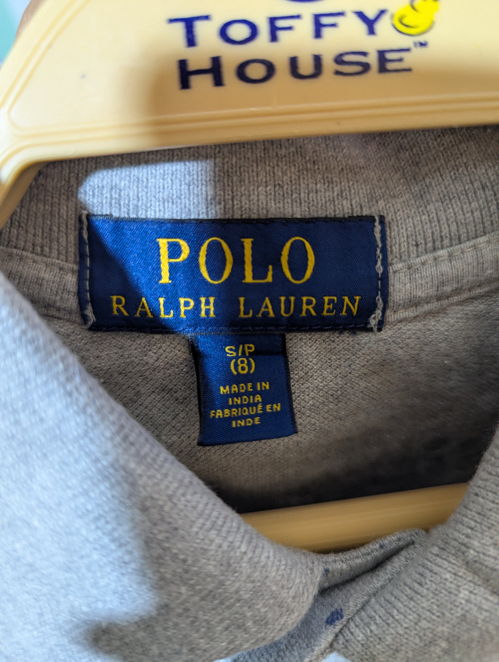 Polo Ralph Lauren Boys Grey "Paint Splatter" Polo Shirt - Size Estimated Age 8 Years AB2
