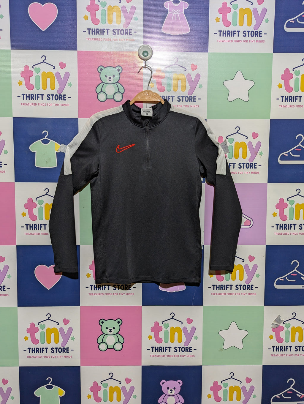 Nike Boys Black "Dri-FIT" Performance Quarter-Zip Top - Size Estimated Age 8-10 Years AB2