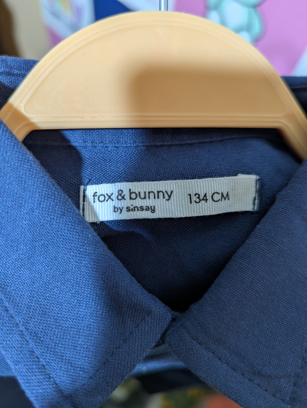 Fox & Bunny by Sinsay Boys Navy Blue "Initial B" Long-Sleeve Shirt - Size Estimated Age 8-9 Years AB2