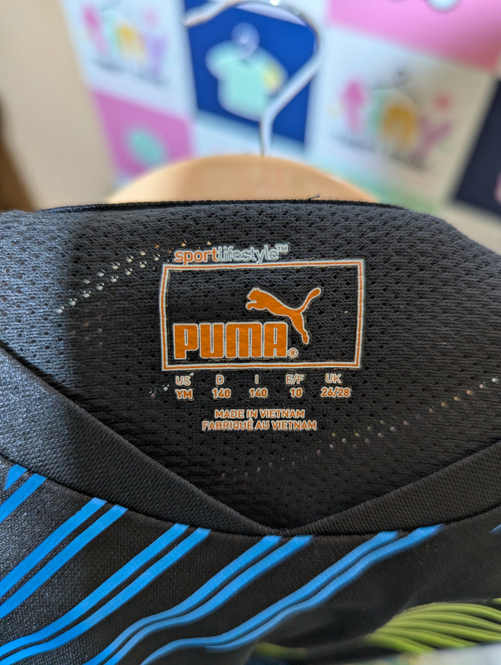 Puma Boys Black Sporty Graphic Short Sleeve Tee - Size Estimated Age: 8–10 Years. (YM) AB2