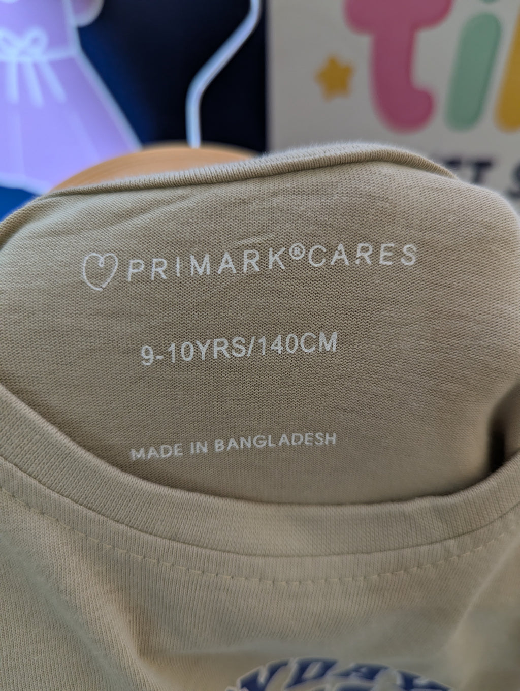 Primark Boys Beige "Everyday Optimist" Graphic Tee - Size 9-10 Years Estimated Age 9-10 Years AB2