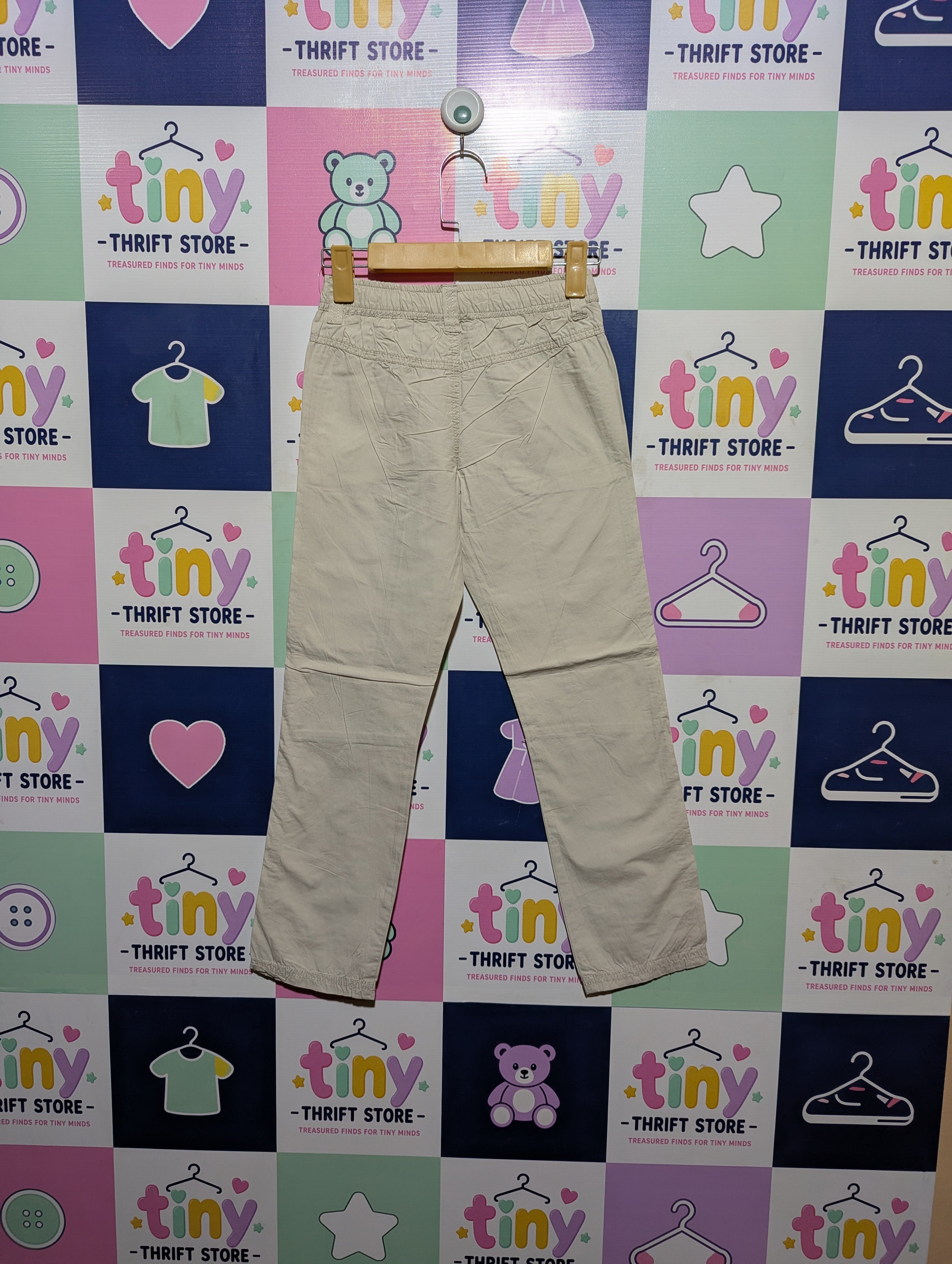 Dodipetto Boys Beige Lightweight Casual Jogger Pants - Size 8 Years Estimated Age 8 Years AB2