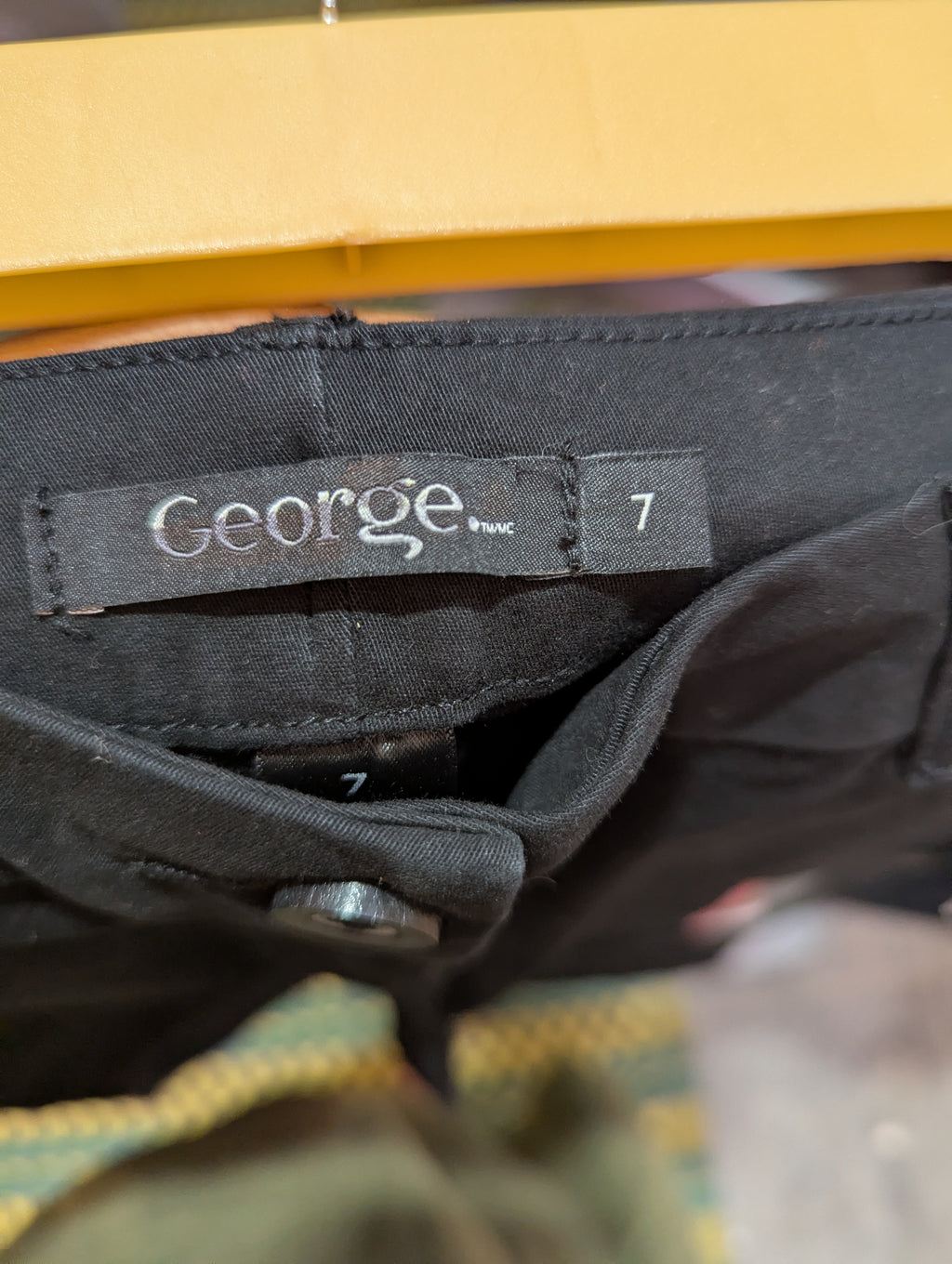 George Girls Black Classic Straight-Leg Trousers - Size 7 Estimated Age 7 Years AB2