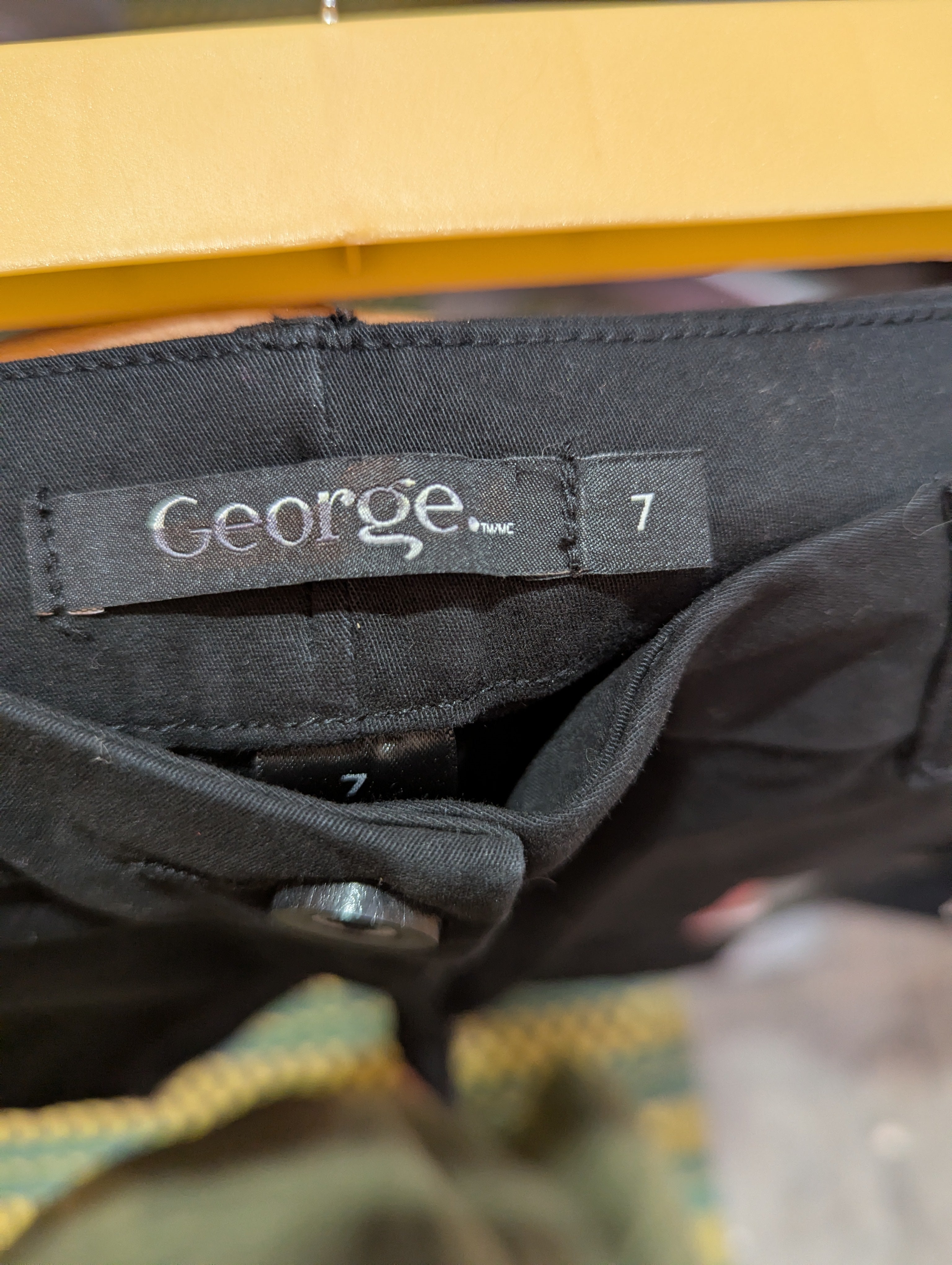 George Girls Black Classic Straight-Leg Trousers - Size 7 Estimated Age 7 Years AB2