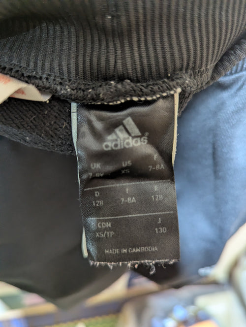 Adidas Girls Charcoal Grey & Pink Athletic Shorts - Size XS (7-8 Years) AB2