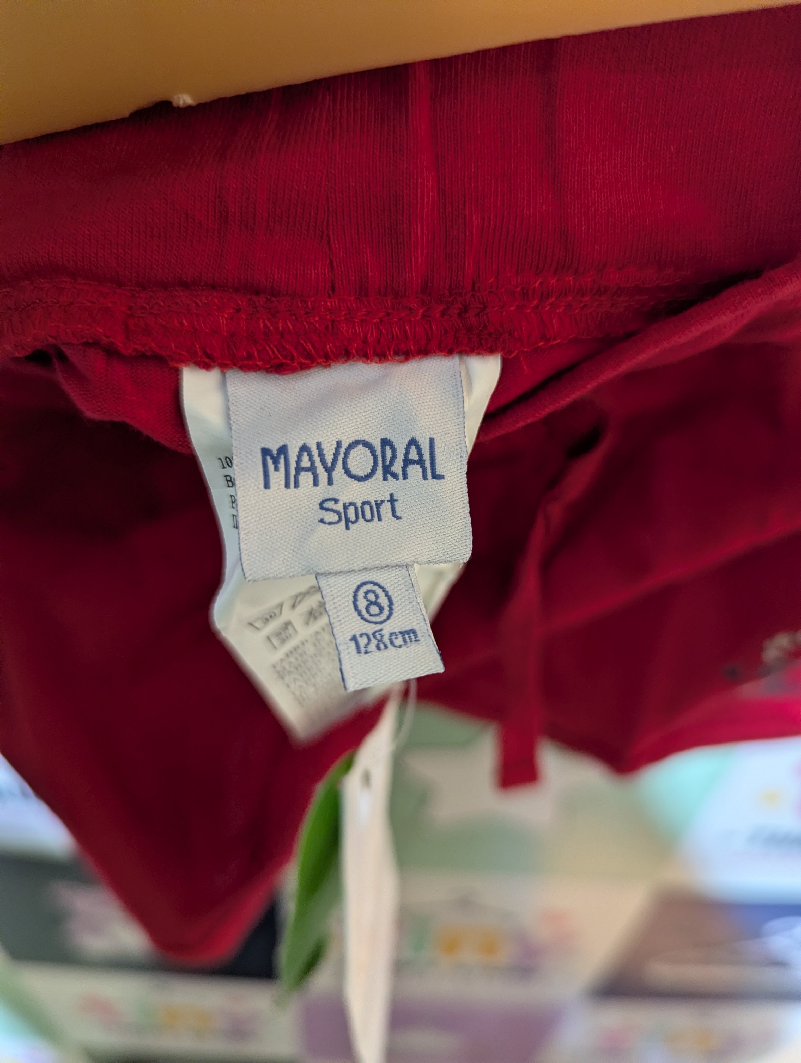 Mayoral Girls Red "Anchor" Athletic Shorts - Size Estimated Age 8 Years AB2