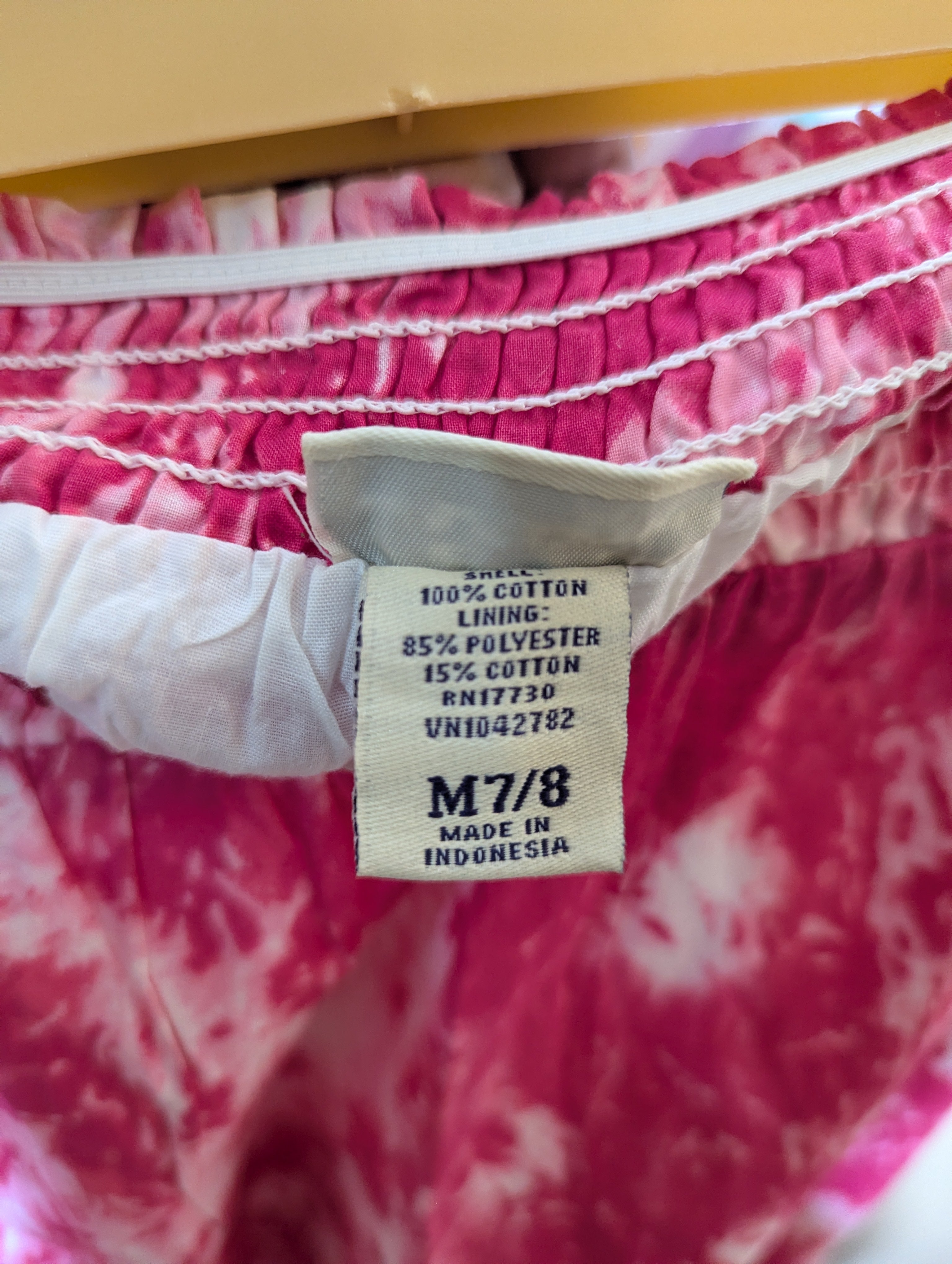 Girls Pink & White Tie-Dye Ruffle Skirt - Size Estimated Age 7-8 Years AB2
