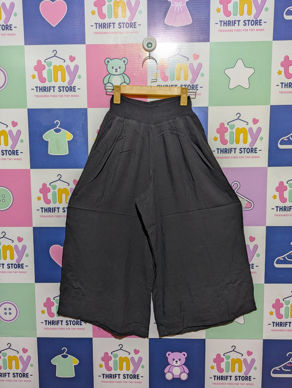 Girls Black "ed-it-ed" Wide-Leg Culotte Trousers - Size Estimated Age 8 Years AB2