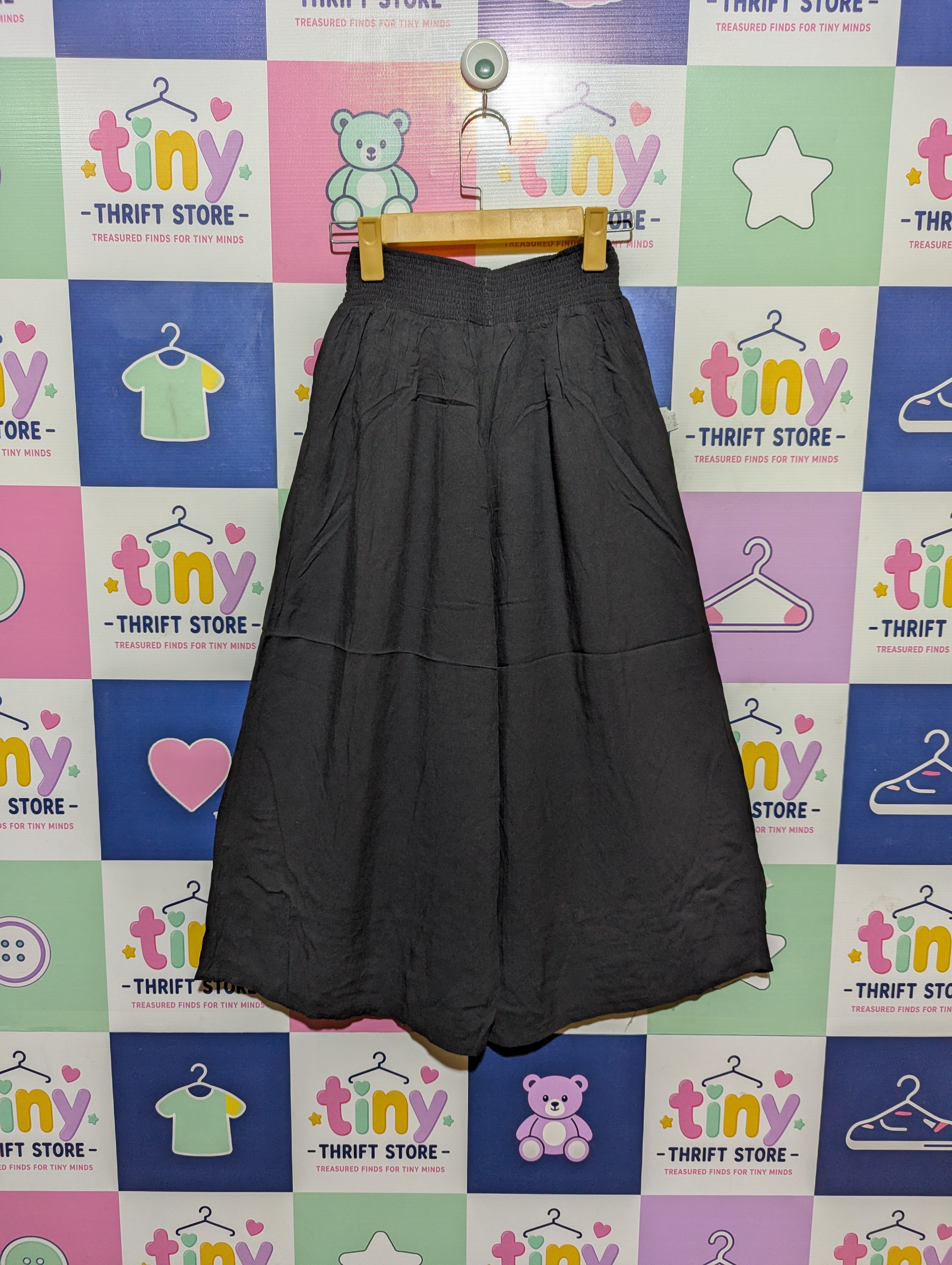 Girls Black "ed-it-ed" Wide-Leg Culotte Trousers - Size Estimated Age 8 Years AB2