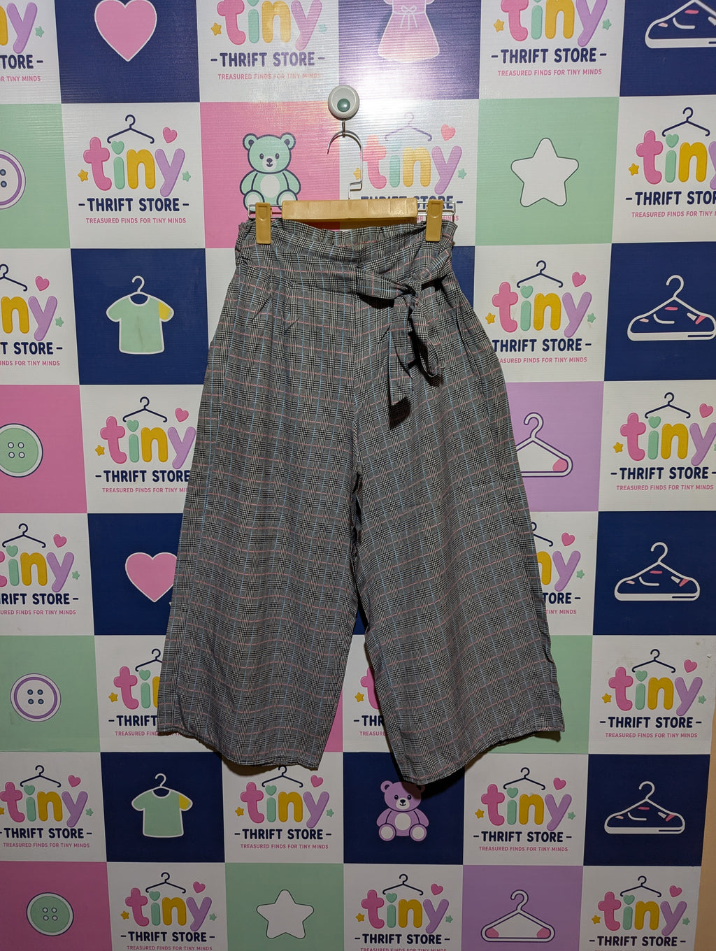 Miss Valley Girls Plaid Wide-Leg Culotte Trousers - Size Estimated Age 8 Years AB2