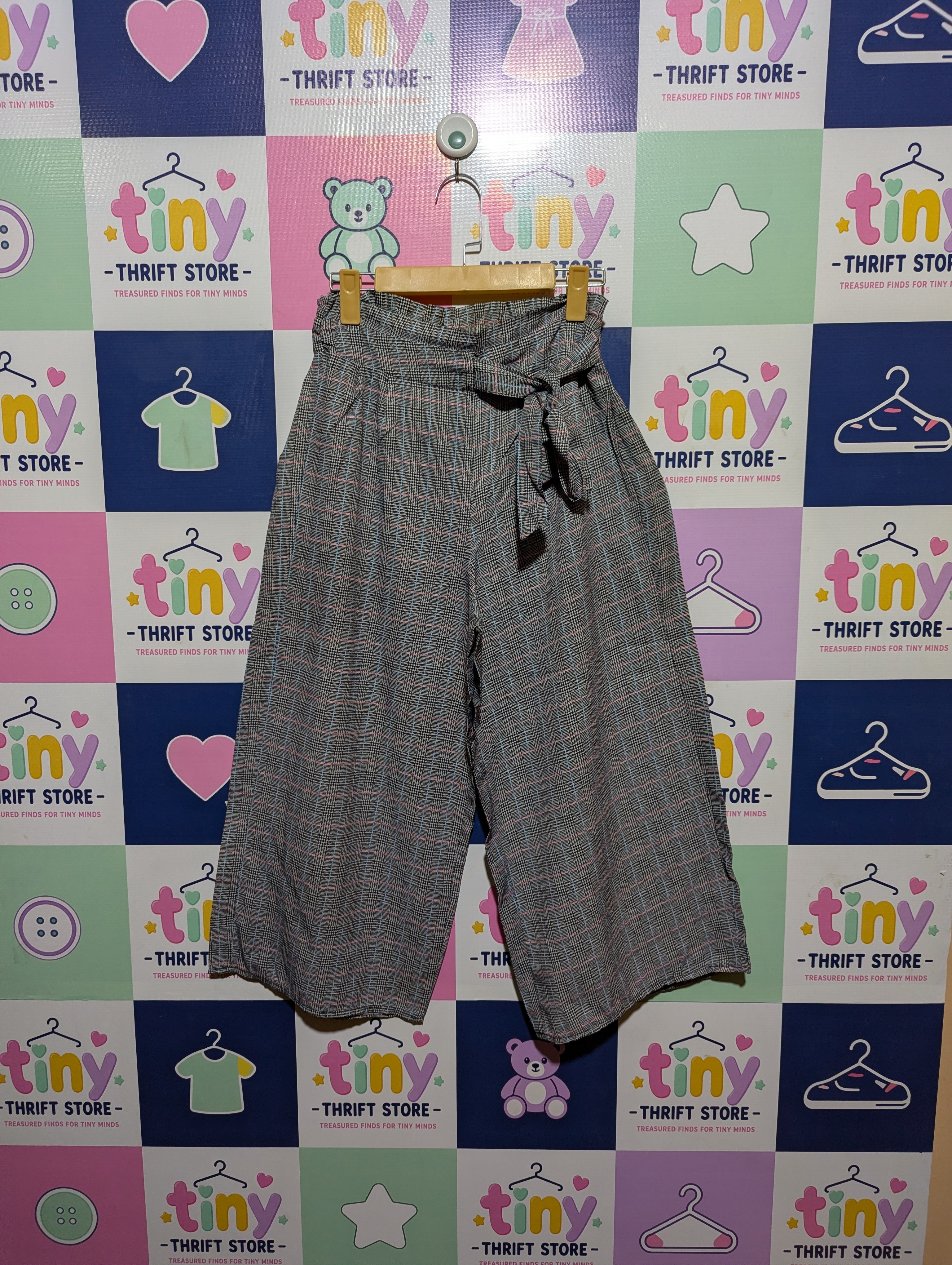 Miss Valley Girls Plaid Wide-Leg Culotte Trousers - Size Estimated Age 8 Years AB2