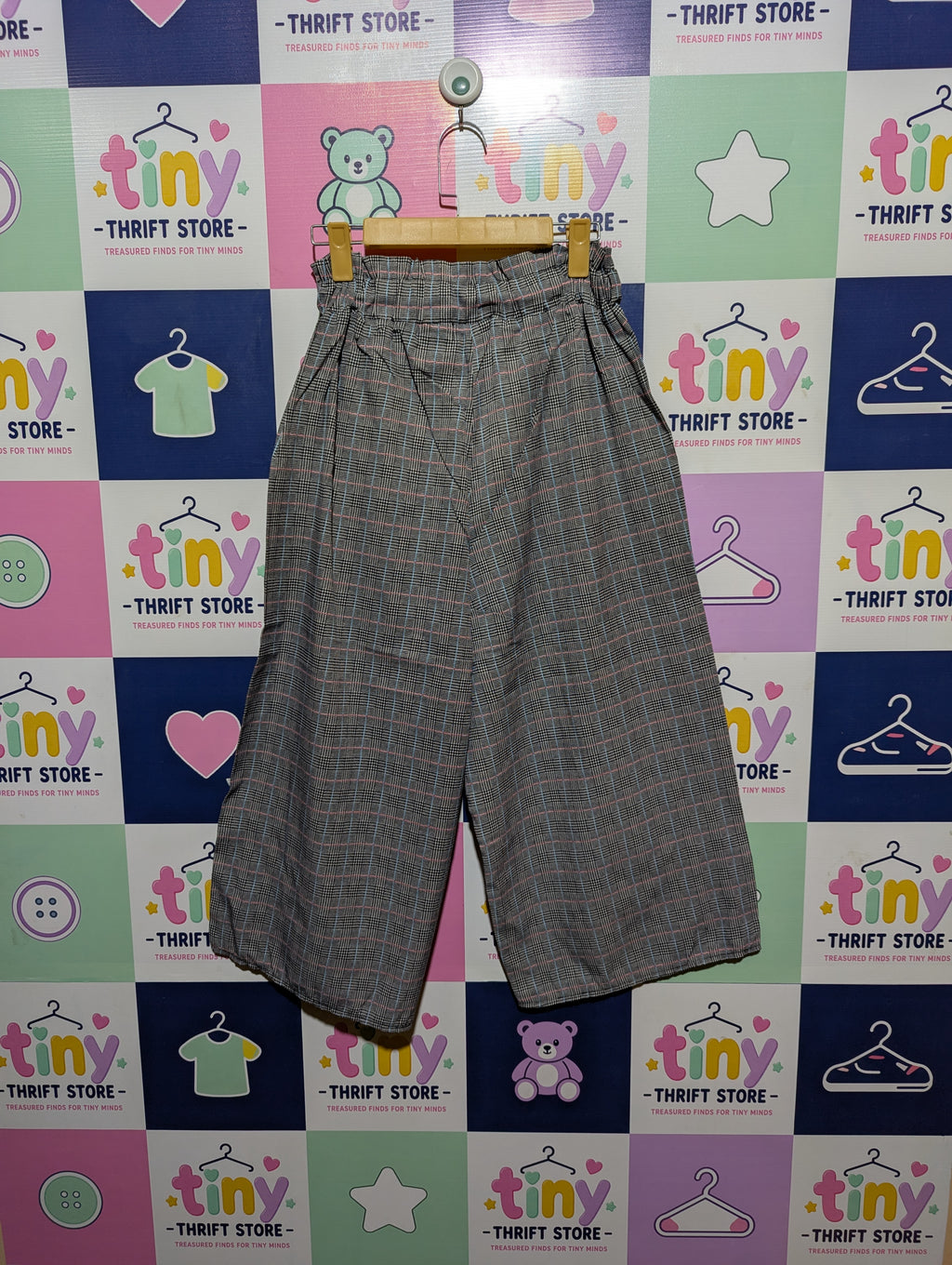 Miss Valley Girls Plaid Wide-Leg Culotte Trousers - Size Estimated Age 8 Years AB2