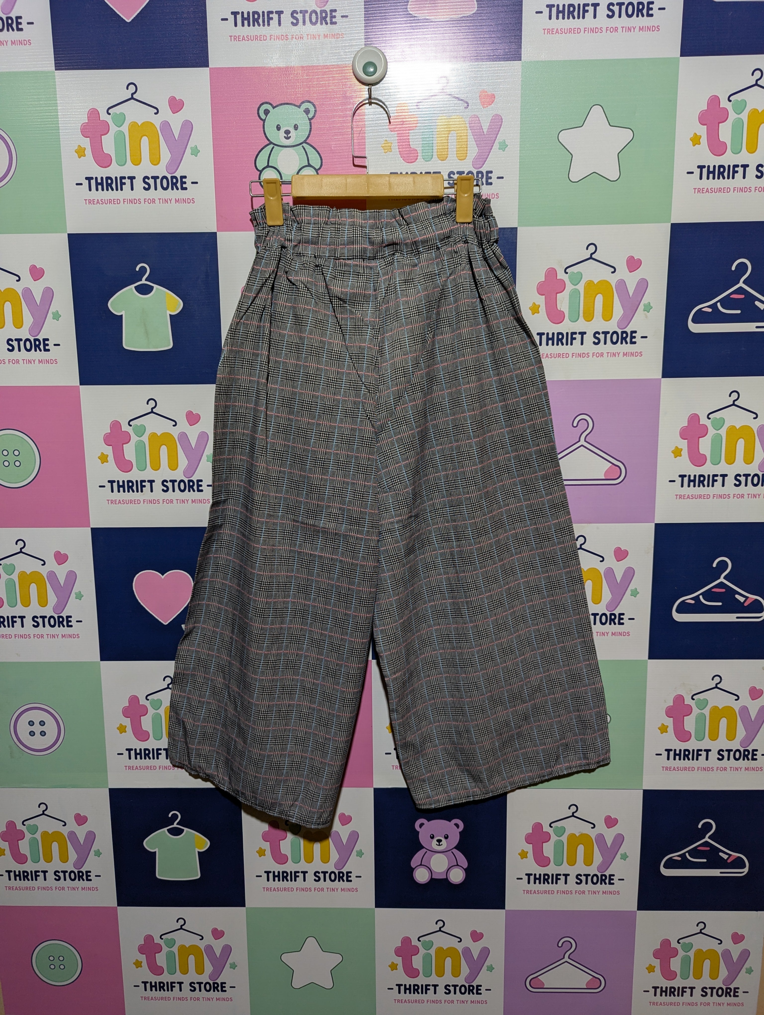 Miss Valley Girls Plaid Wide-Leg Culotte Trousers - Size Estimated Age 8 Years AB2