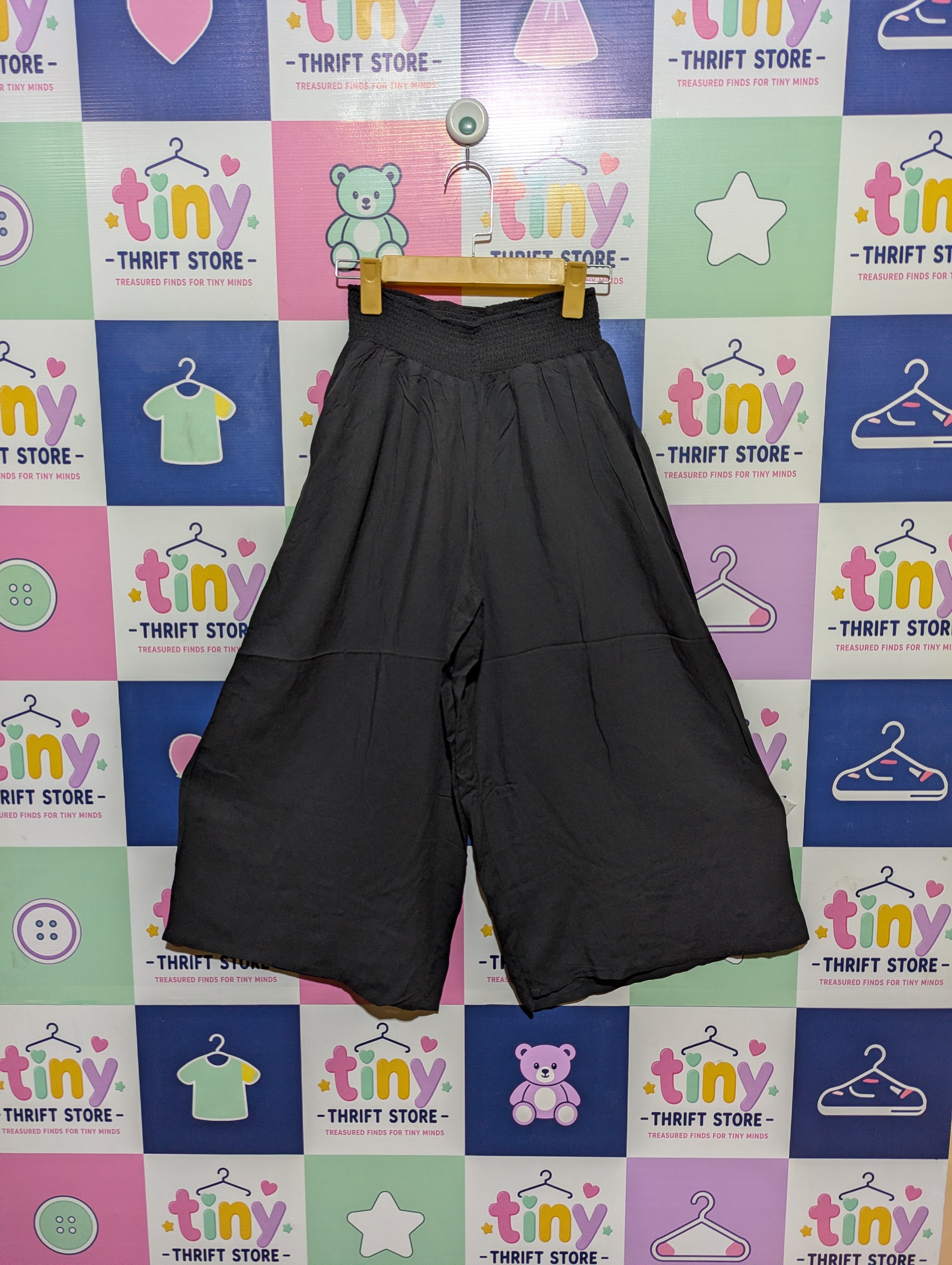 Girls Black "ed-it-ed" Wide-Leg Culotte Trousers - Size Estimated Age 8 Years AB2