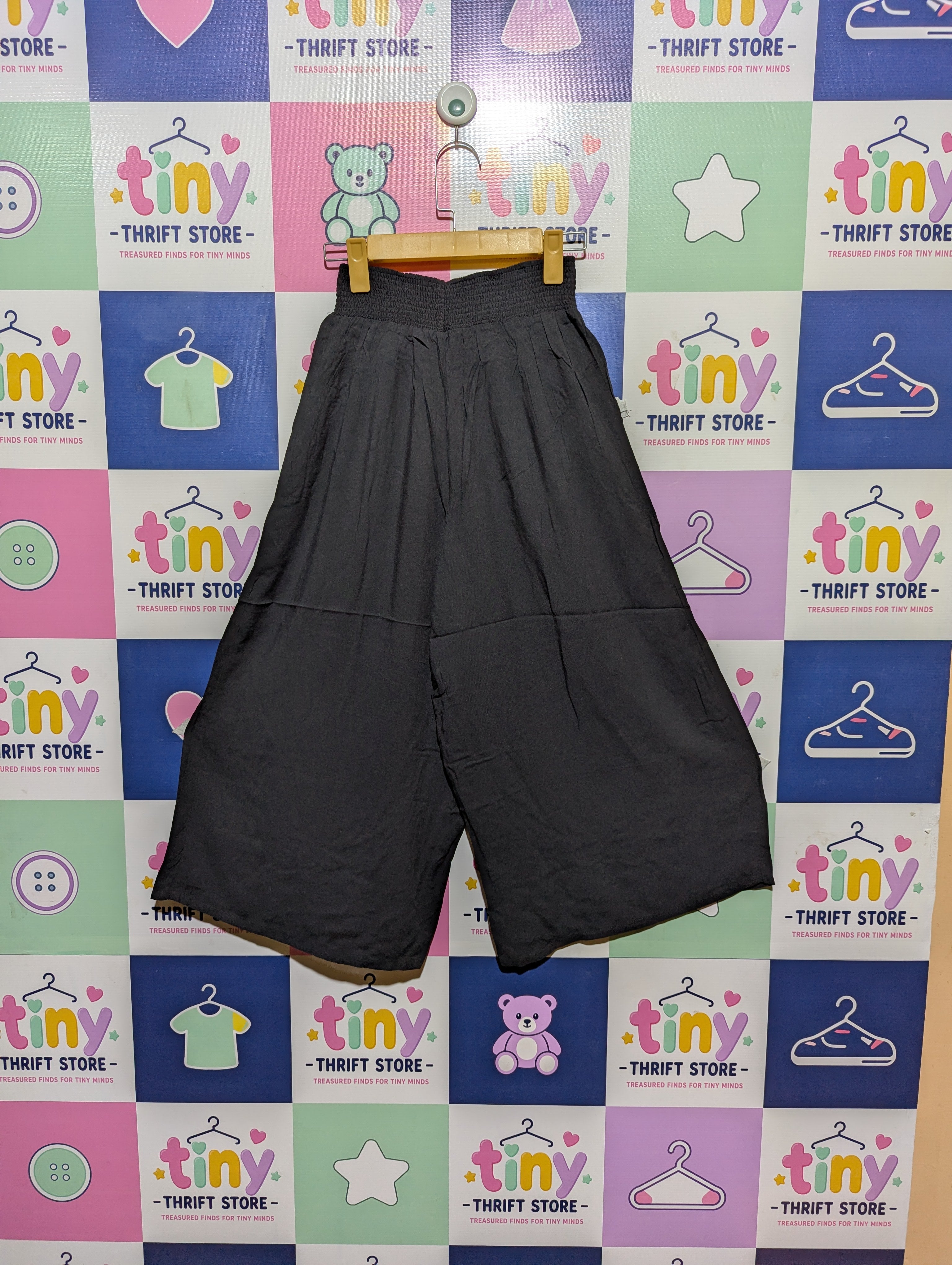 Girls Black "ed-it-ed" Wide-Leg Culotte Trousers - Size Estimated Age 8 Years AB2
