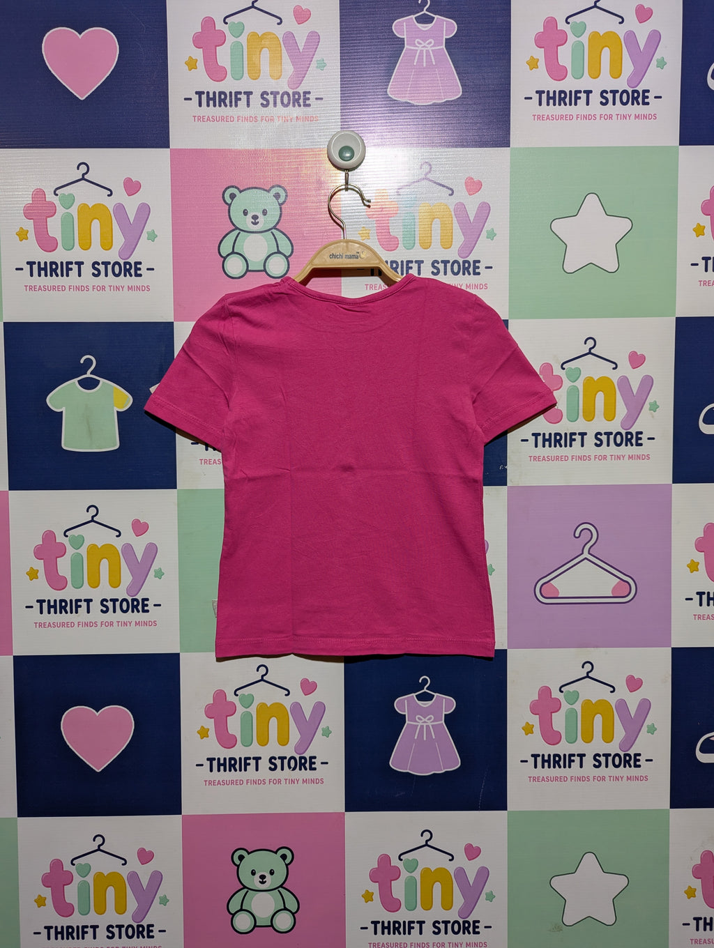 Kids Girls Fuchsia Pink "Always Together" Graphic Tee - Size 122/128 (Estimated Age 7-8 Years) AB2