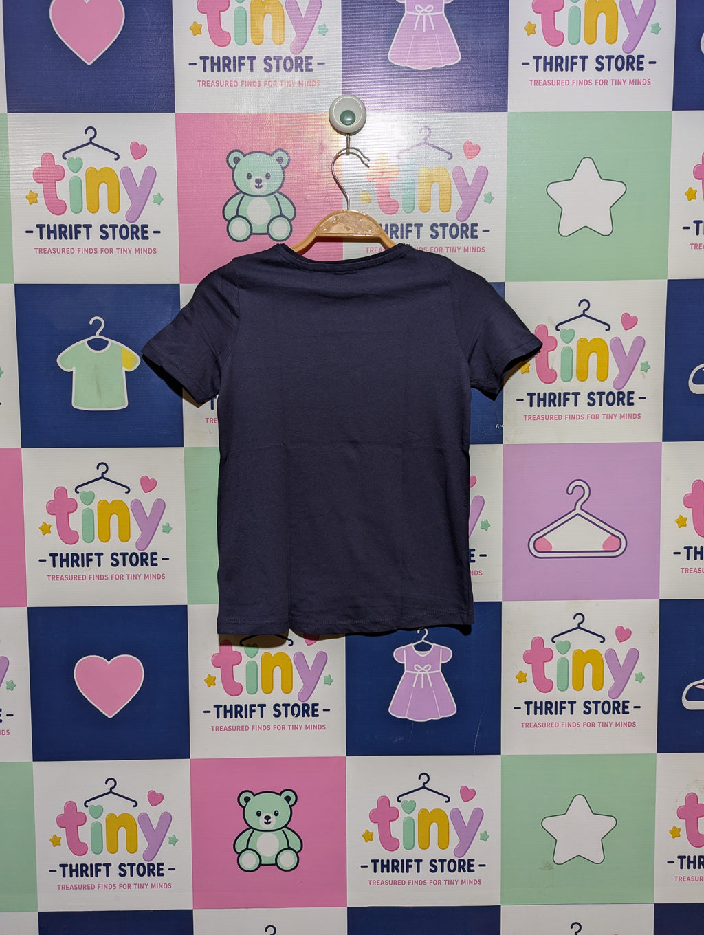 Little Kids Girls Navy Blue "Magical Unicorn" Graphic Tee - Size 122 (Estimated Age 6-7 Years) AB2