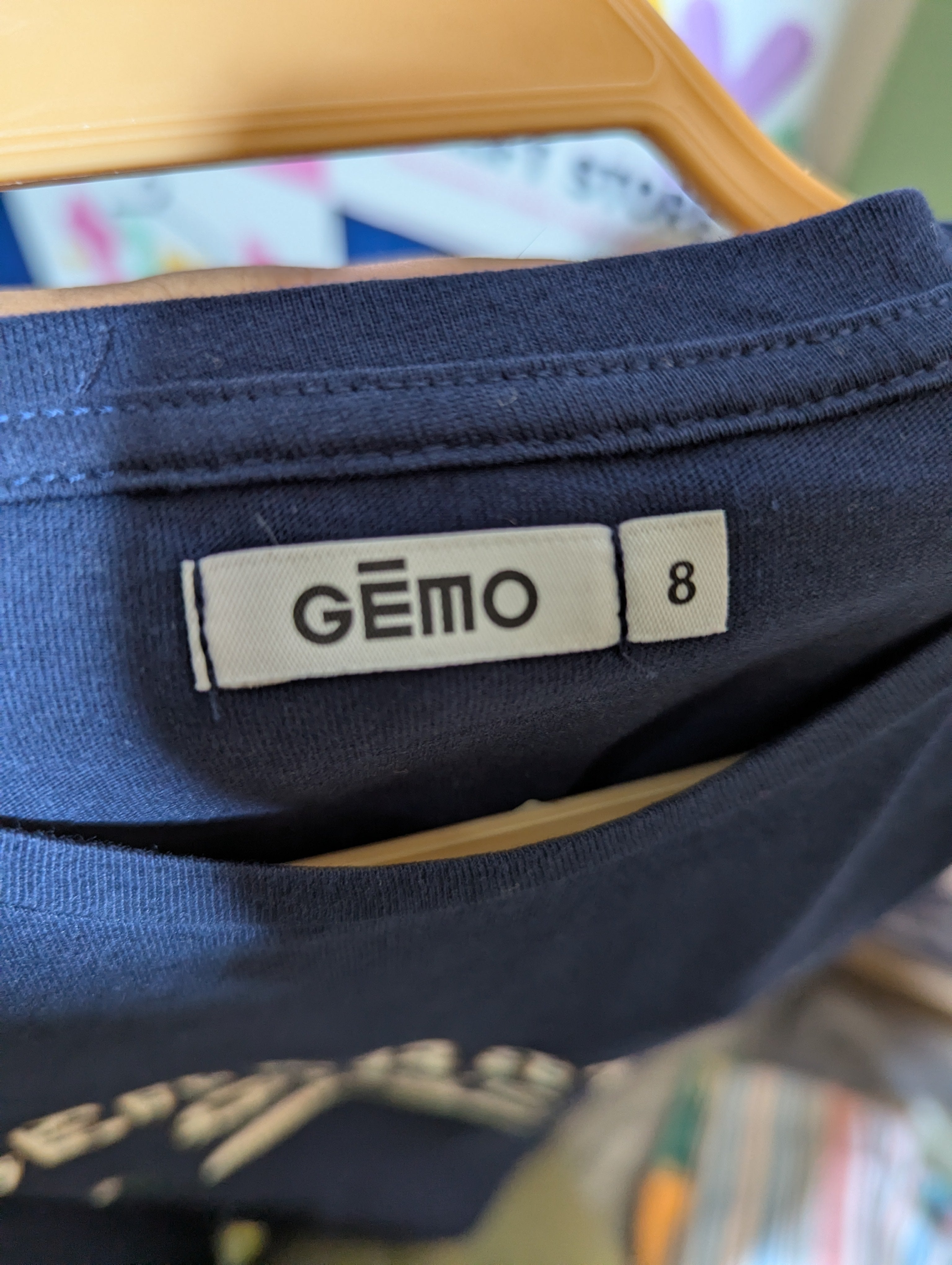 Gémo Girls Navy Blue "Generation Green" Graphic Tee - Size 8 (Estimated Age 8 Years) AB2