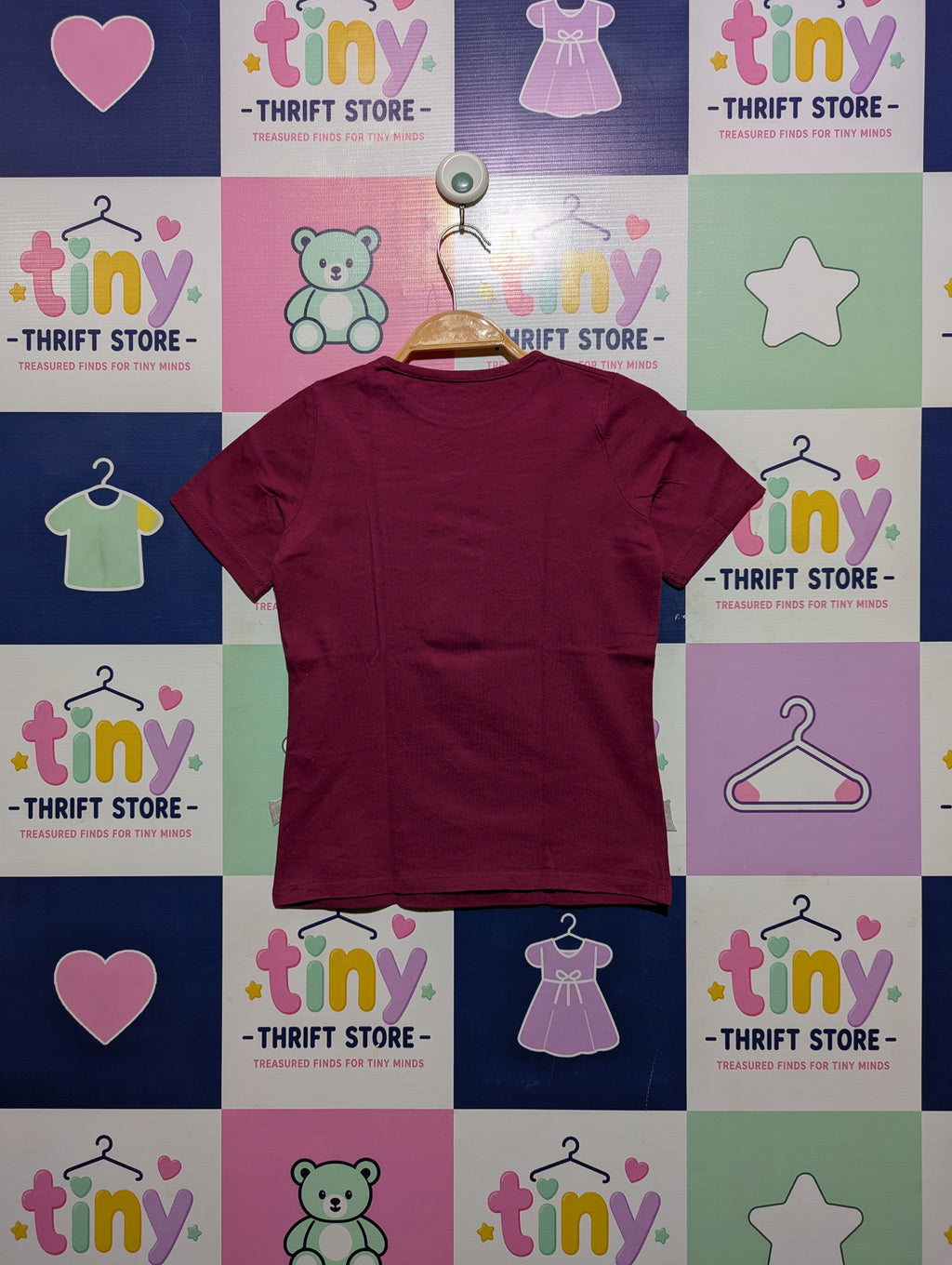 Inextenso Girls Maroon "Always Be Unique" Sequin Graphic Tee - Size 8 Years (Estimated Age 8 Years) AB2