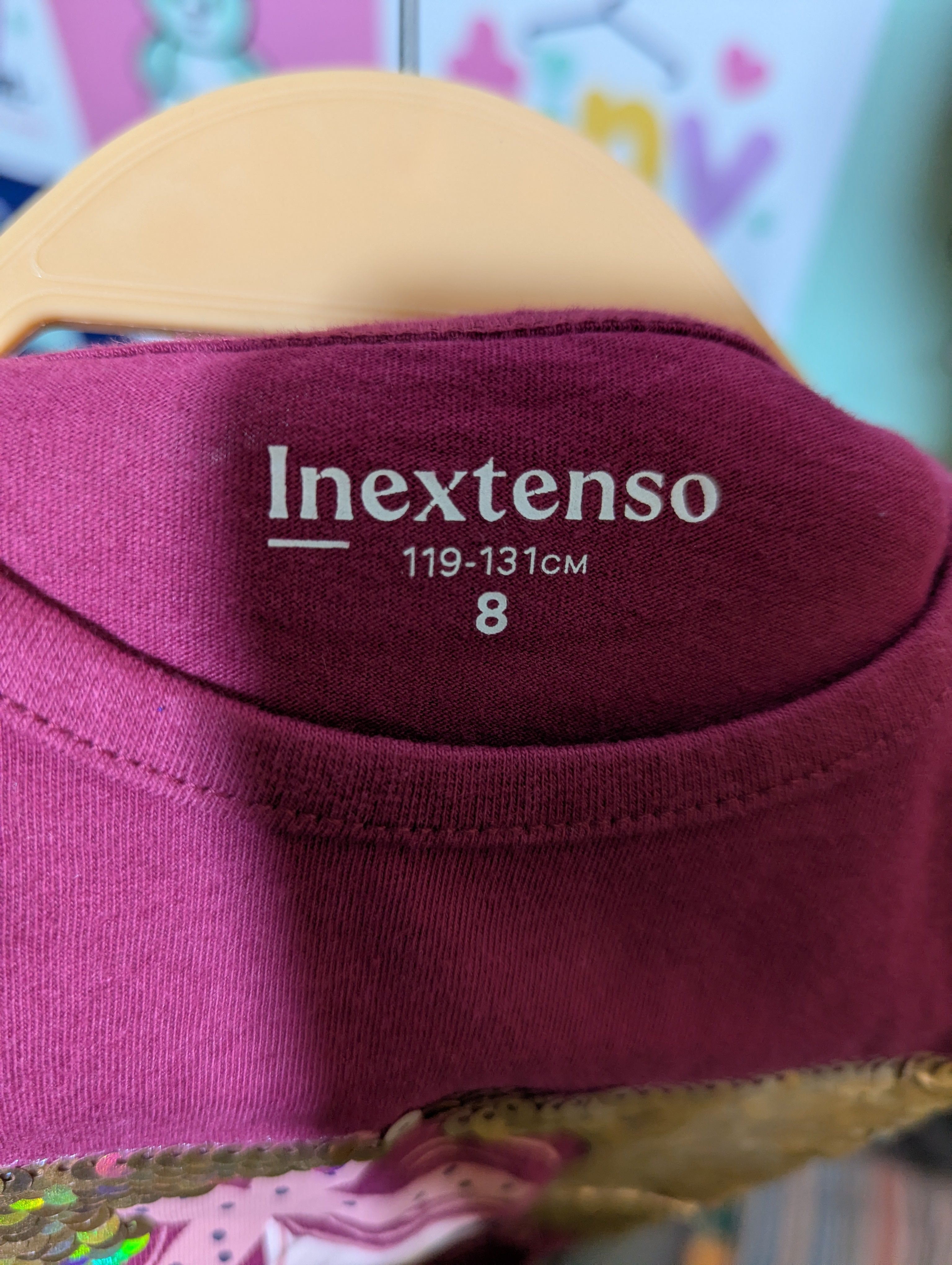 Inextenso Girls Maroon "Always Be Unique" Sequin Graphic Tee - Size 8 Years (Estimated Age 8 Years) AB2