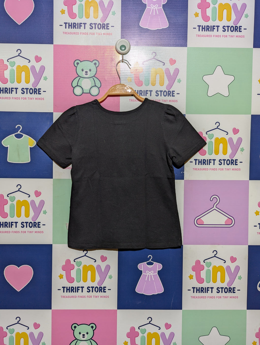 365 Kids from Garanimals Girls Black "Life is Fun" Graphic Tee - Size 7 (Estimated Age 7 Years) AB2