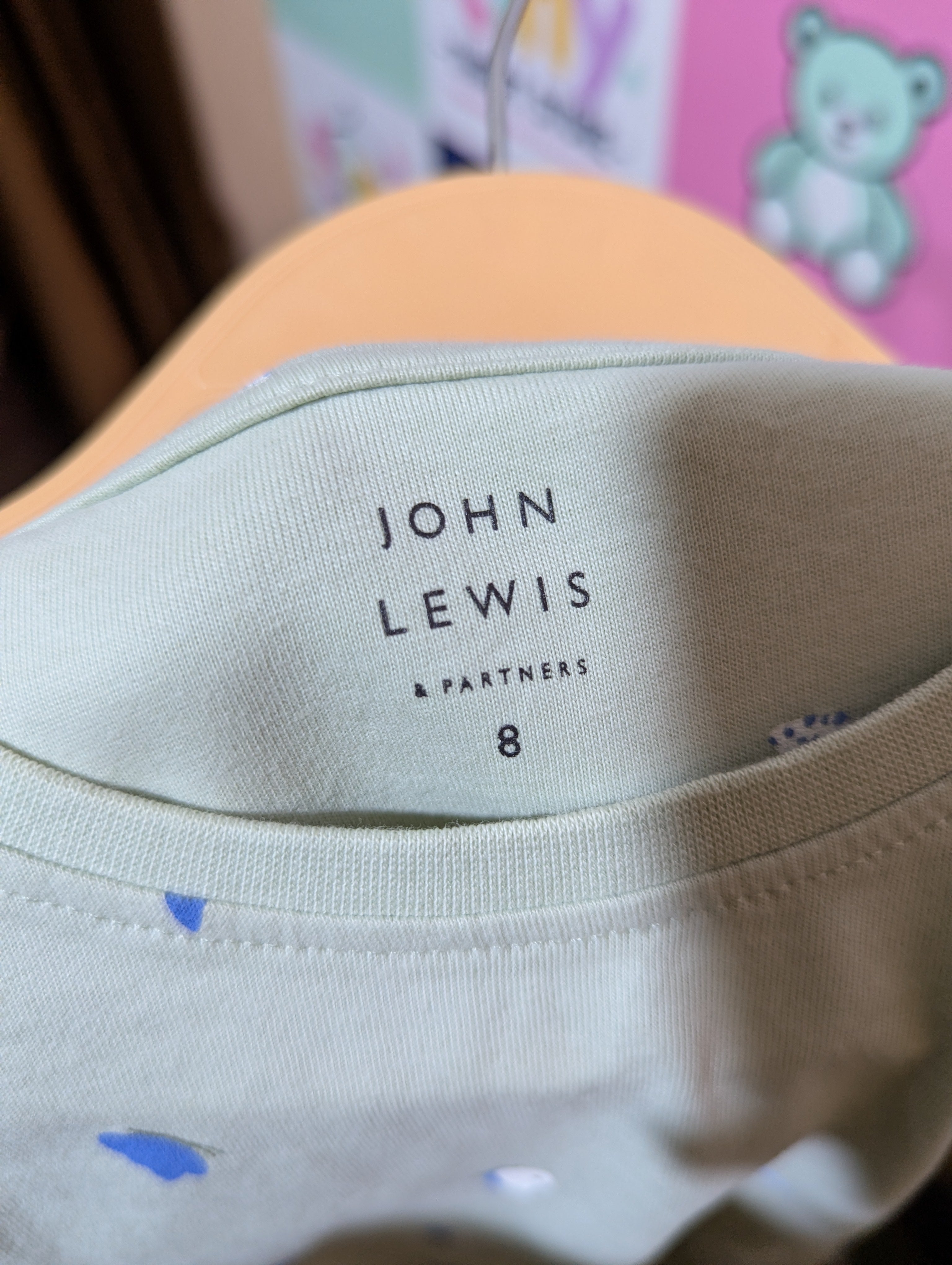 John Lewis & Partners Girls Pastel Green Butterfly Print Tee - Size 8 (Estimated Age 8 Years) AB2
