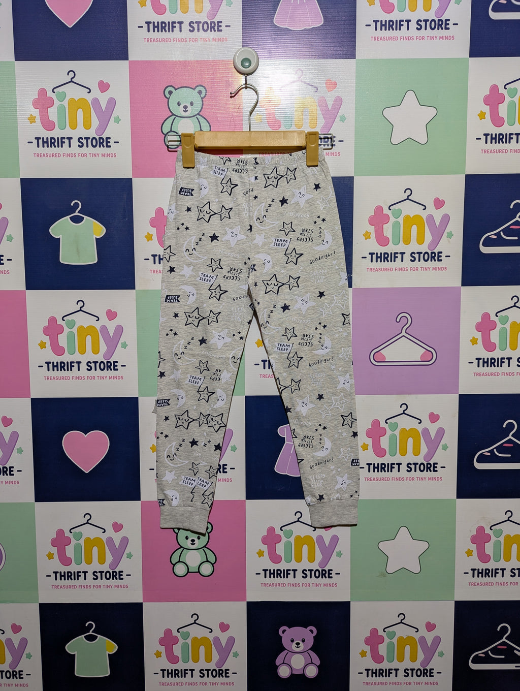 George Unisex Heather Grey "Sleepy Star" Print Joggers - Size 7-8 Years Estimated Age 7-8 Years AB2