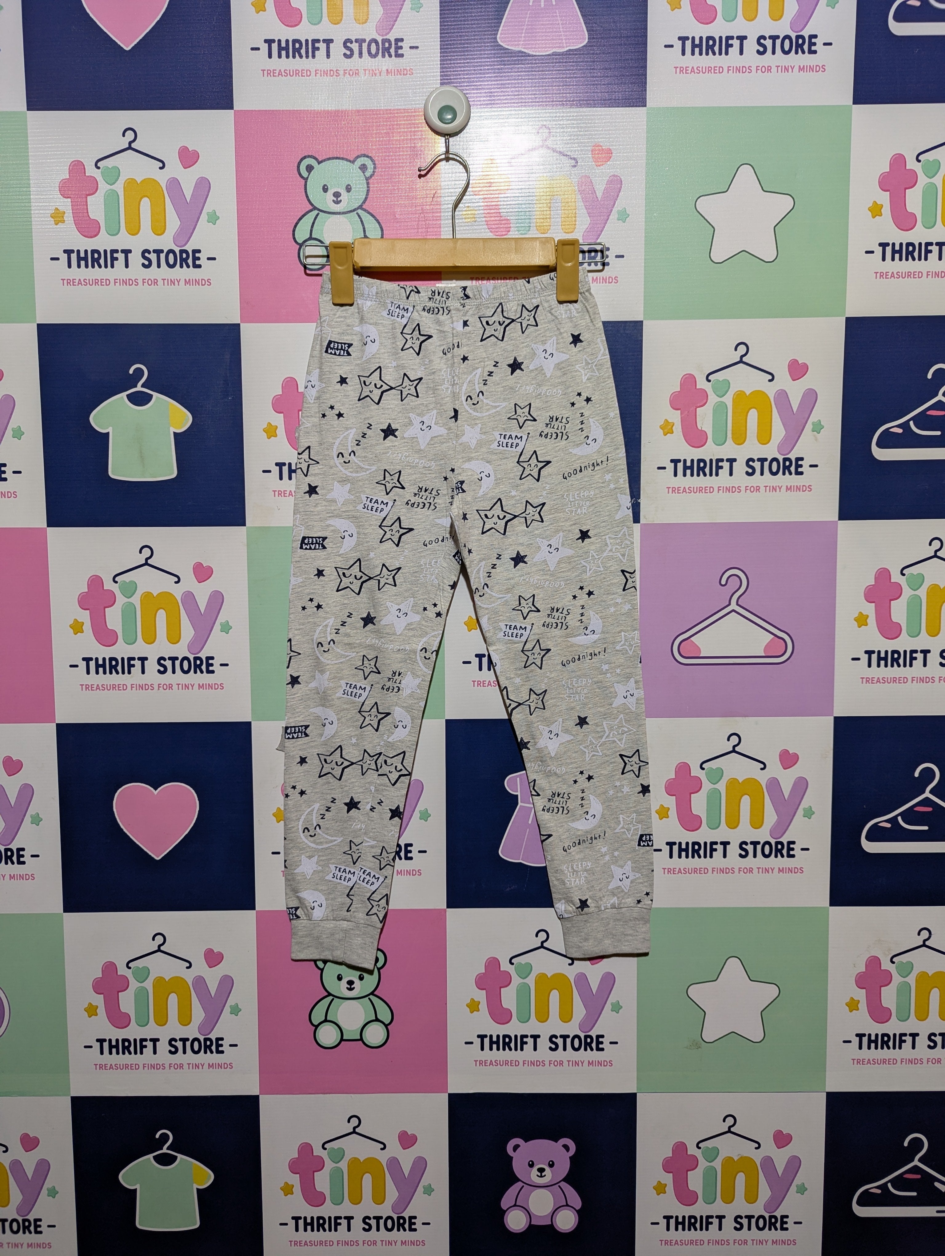 George Unisex Heather Grey "Sleepy Star" Print Joggers - Size 7-8 Years Estimated Age 7-8 Years AB2