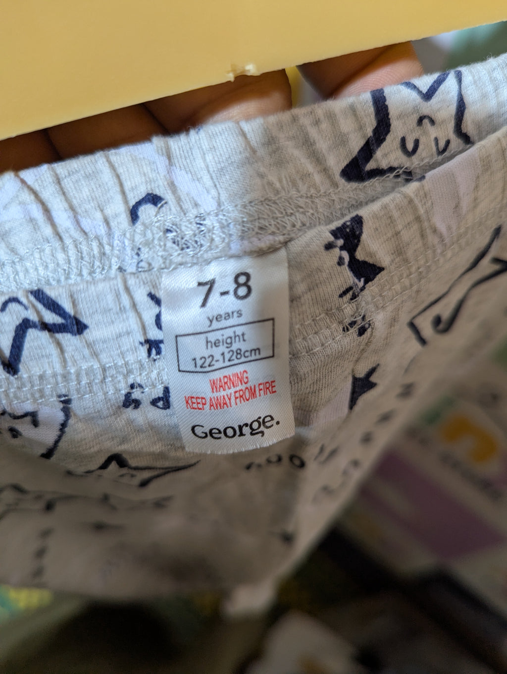 George Unisex Heather Grey "Sleepy Star" Print Joggers - Size 7-8 Years Estimated Age 7-8 Years AB2
