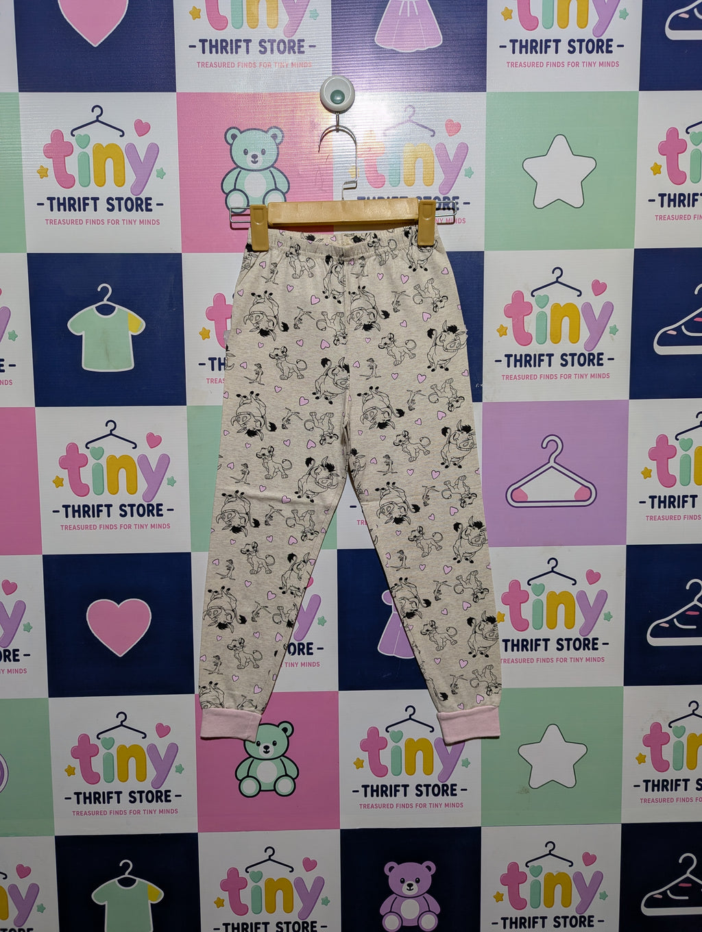 Character.com Girls Beige "The Lion King" Character Print Joggers - Size 6-7 Years Estimated Age 6-7 Years AB2