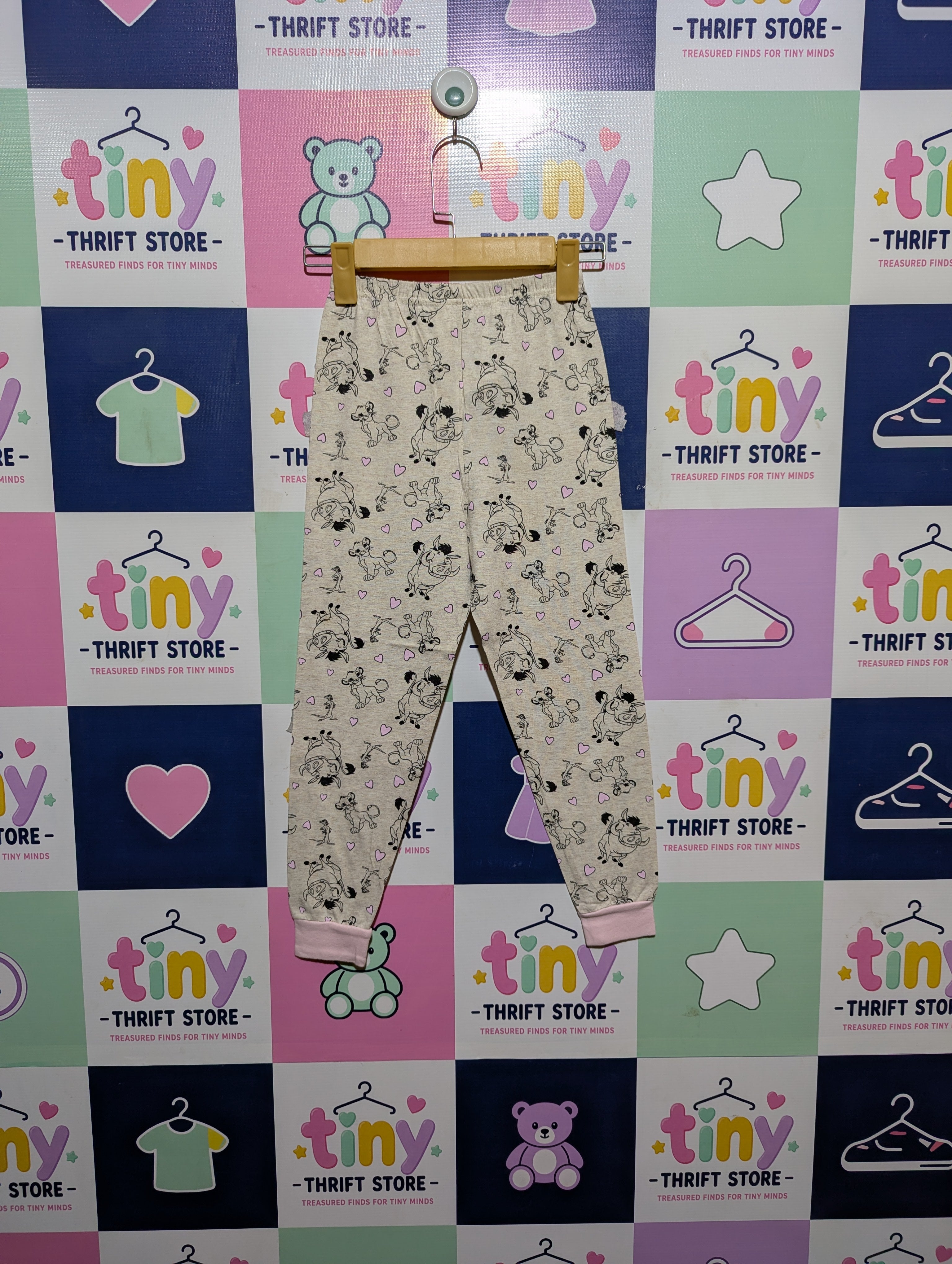 Character.com Girls Beige "The Lion King" Character Print Joggers - Size 6-7 Years Estimated Age 6-7 Years AB2