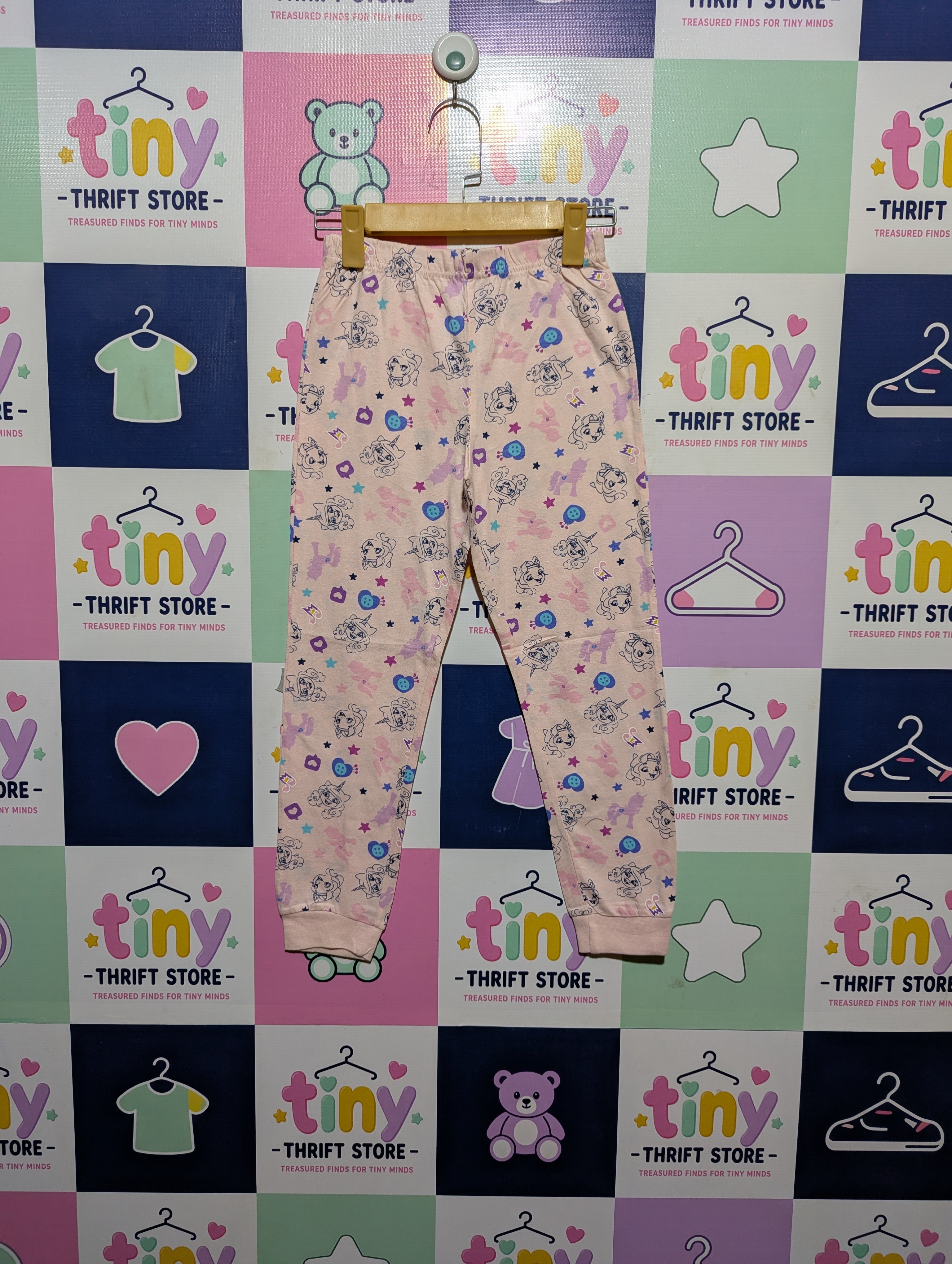 My Little Pony Girls Pastel Pink "Character Collage" Print Joggers - Size 122/128cm Estimated Age 7-8 Years AB2