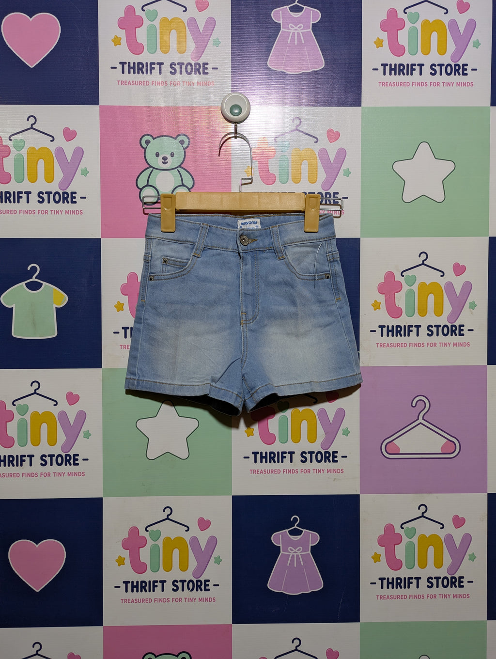 Mayoral Girls Light Wash Denim Casual Shorts - Size 8 Years Estimated Age 8 Years AB2